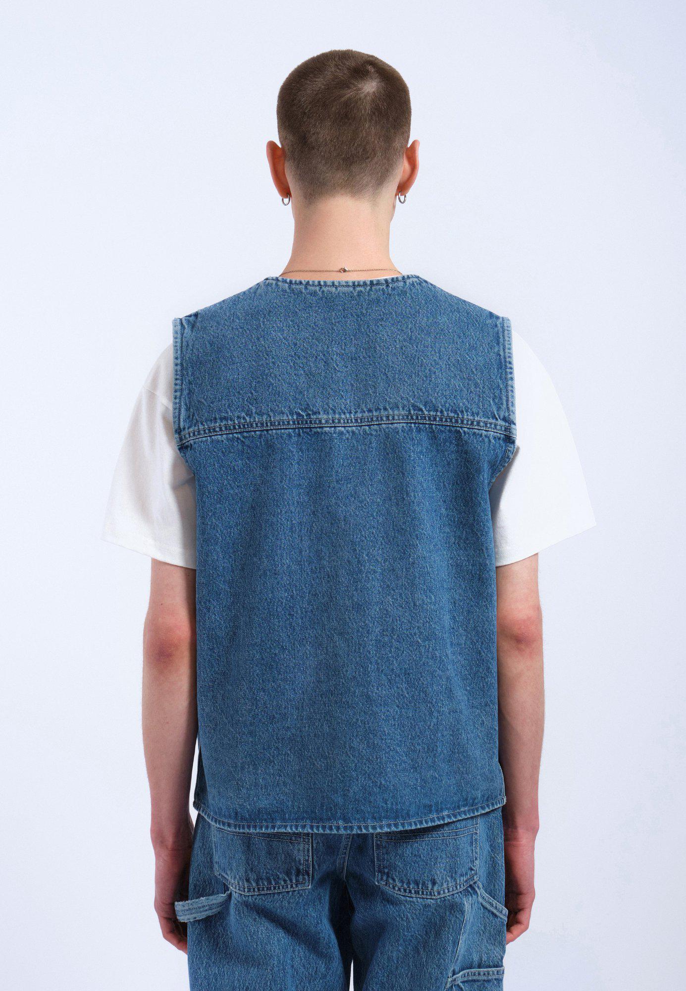 Denver Worker Vest - Stream Sky Retro Contrast
