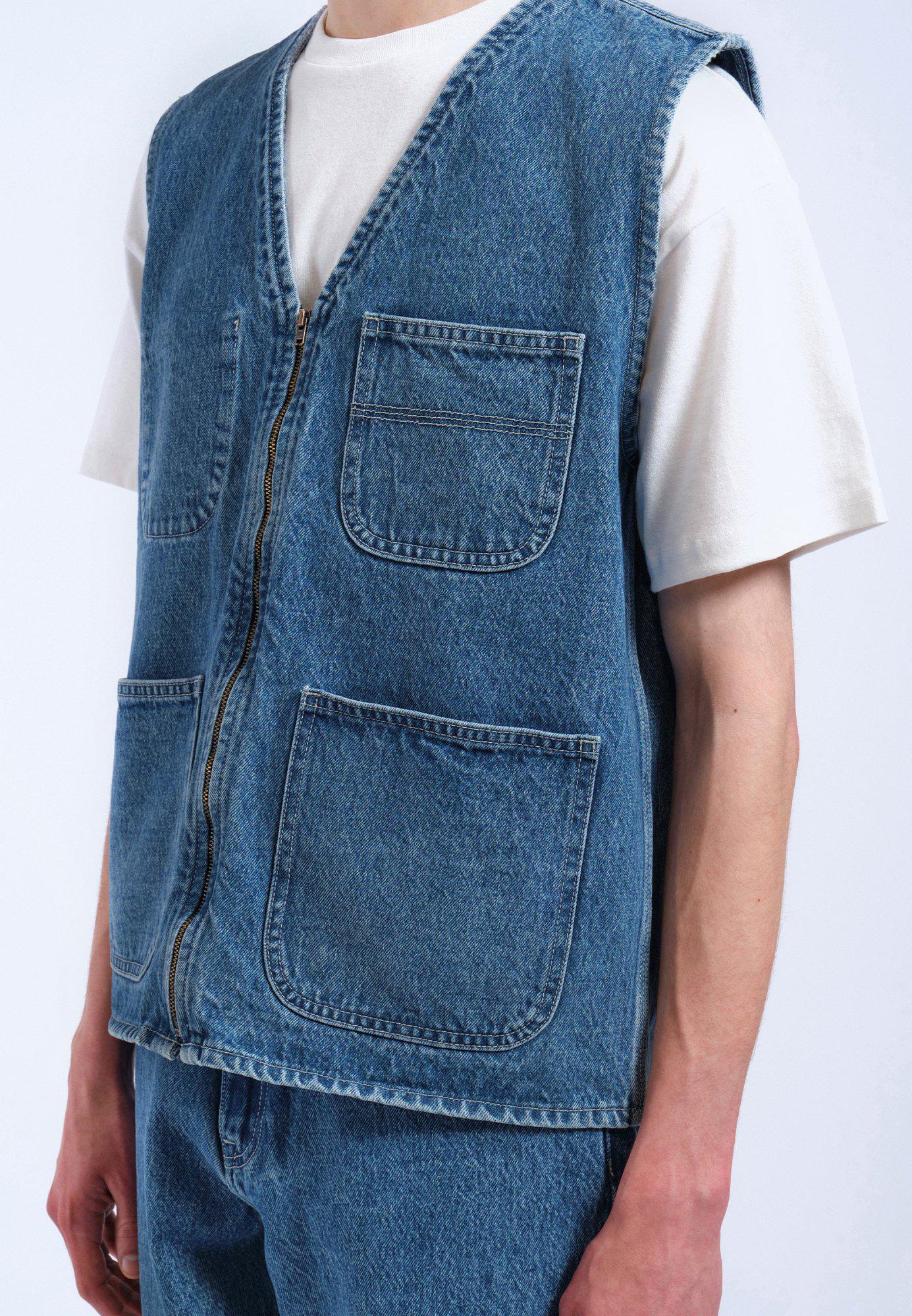 Denver Worker Vest - Stream Sky Retro Contrast