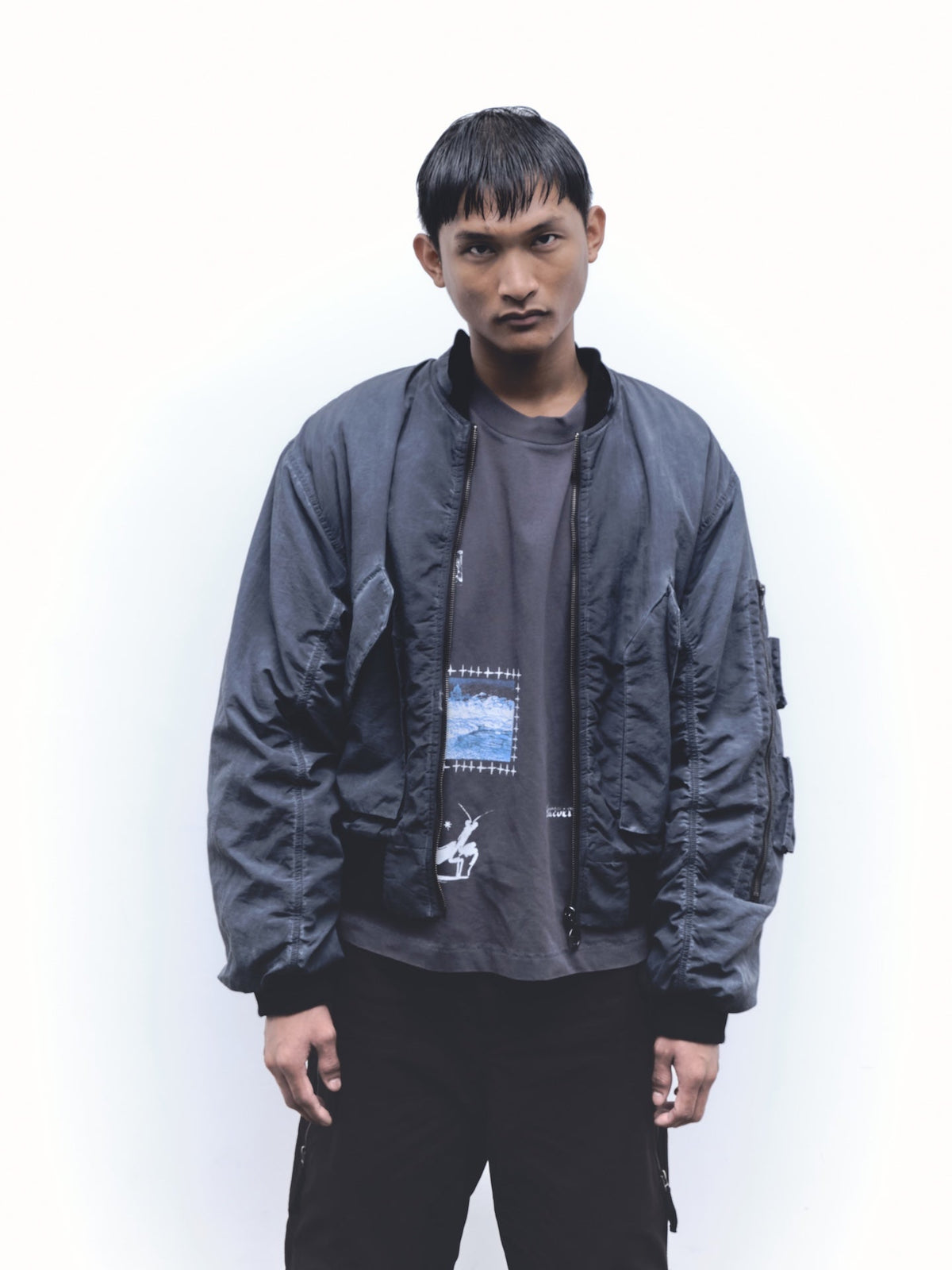 Fur Hood Bomber | Black
