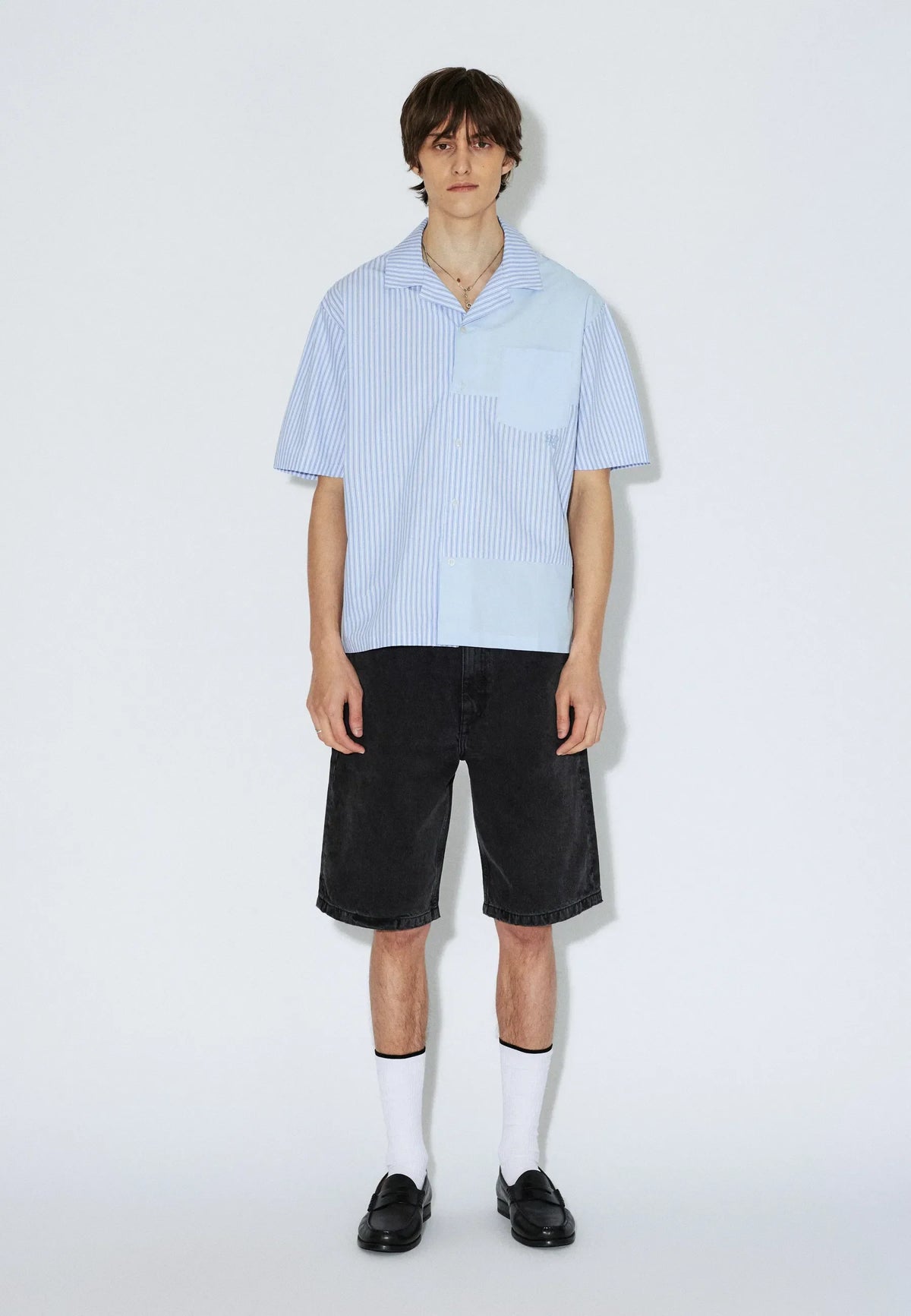 Mile Shirt | Lt Blue Stripe Mono