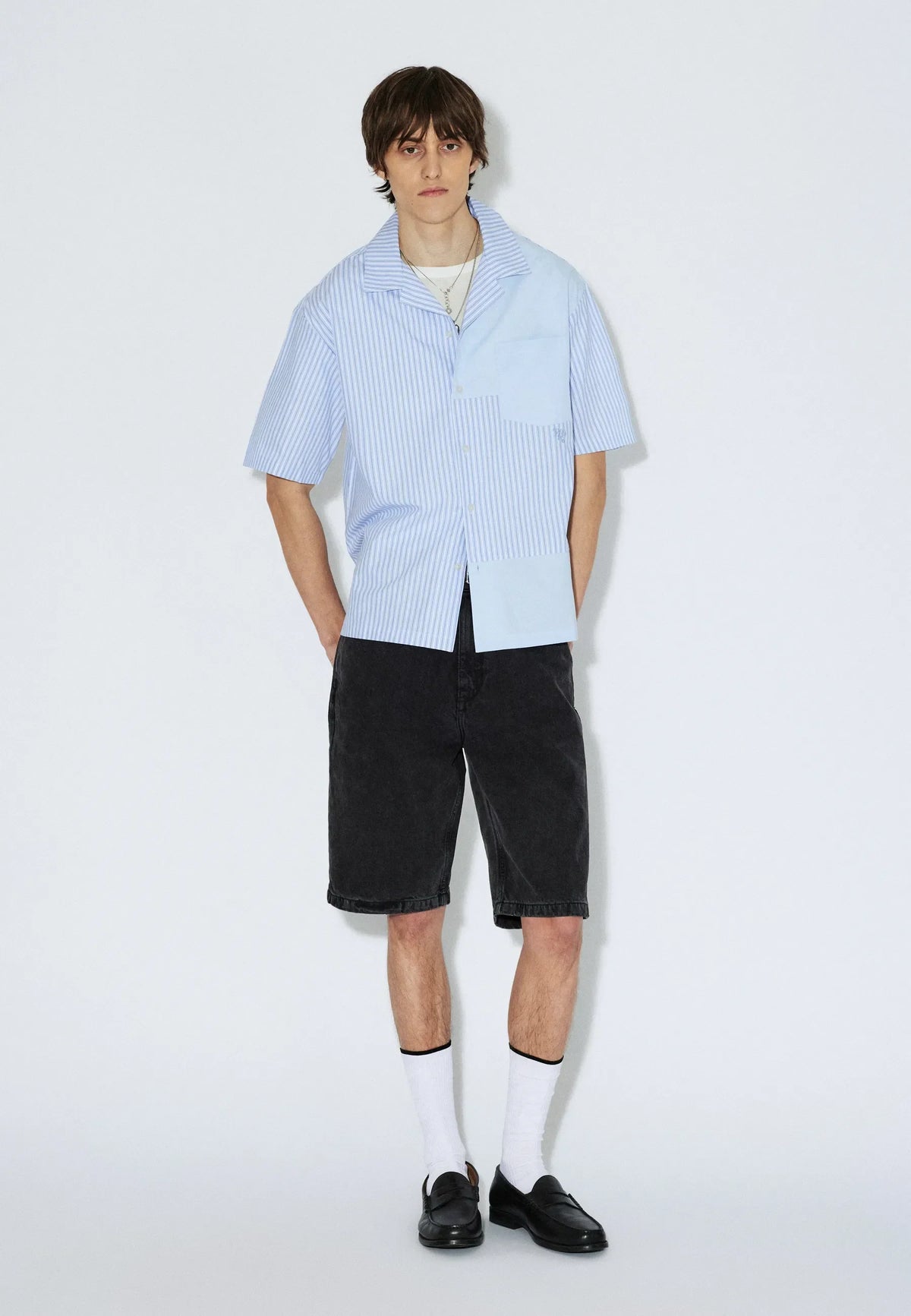Mile Shirt | Lt Blue Stripe Mono