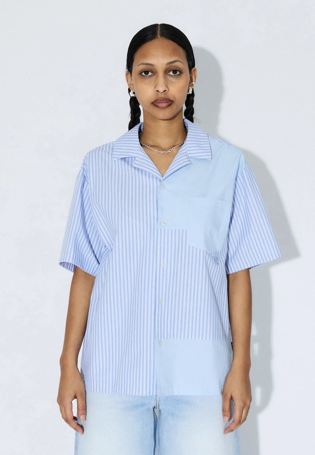 Mile Shirt | Lt Blue Stripe Mono