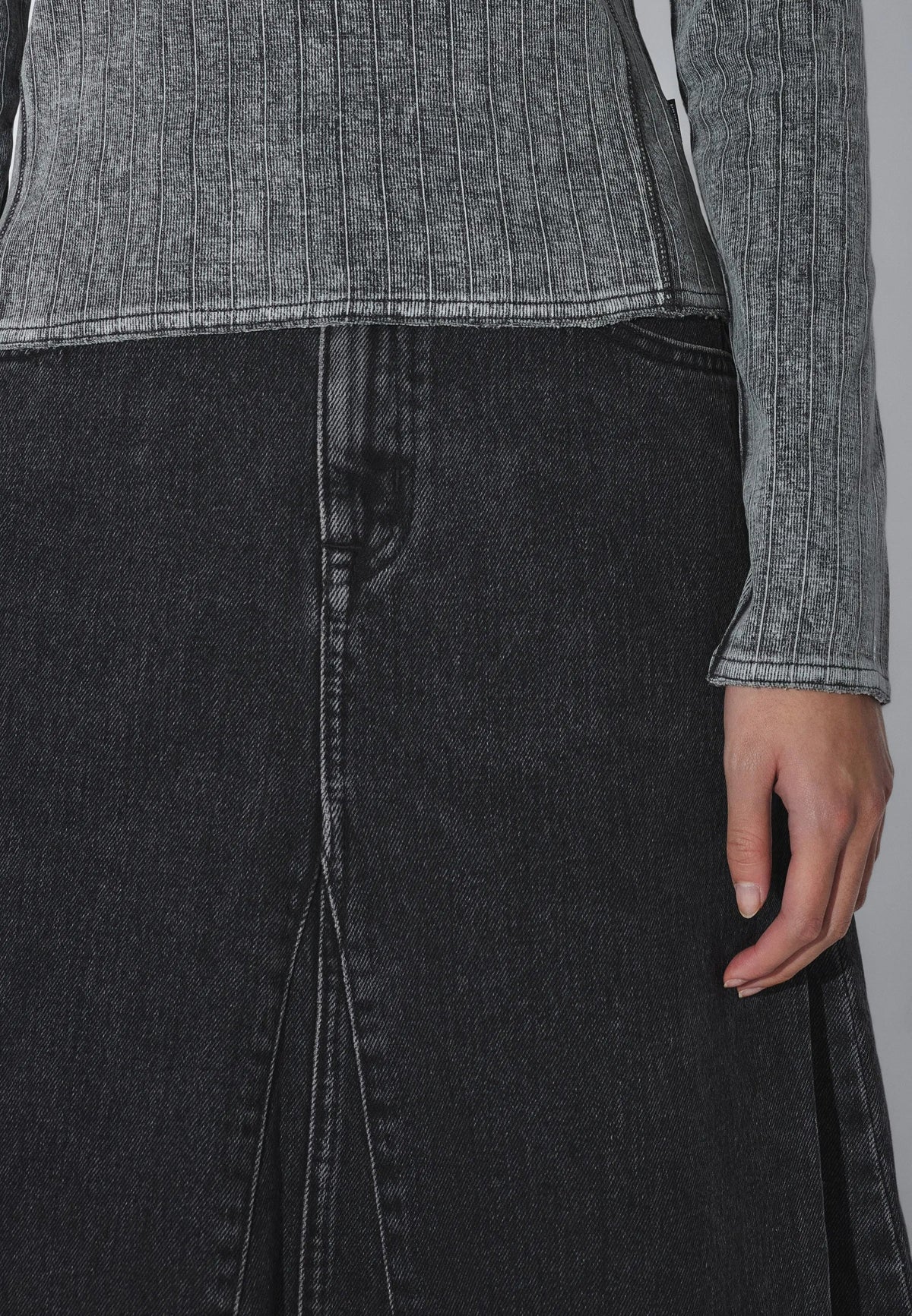 Stella Seam Rib Top | Washed Grey