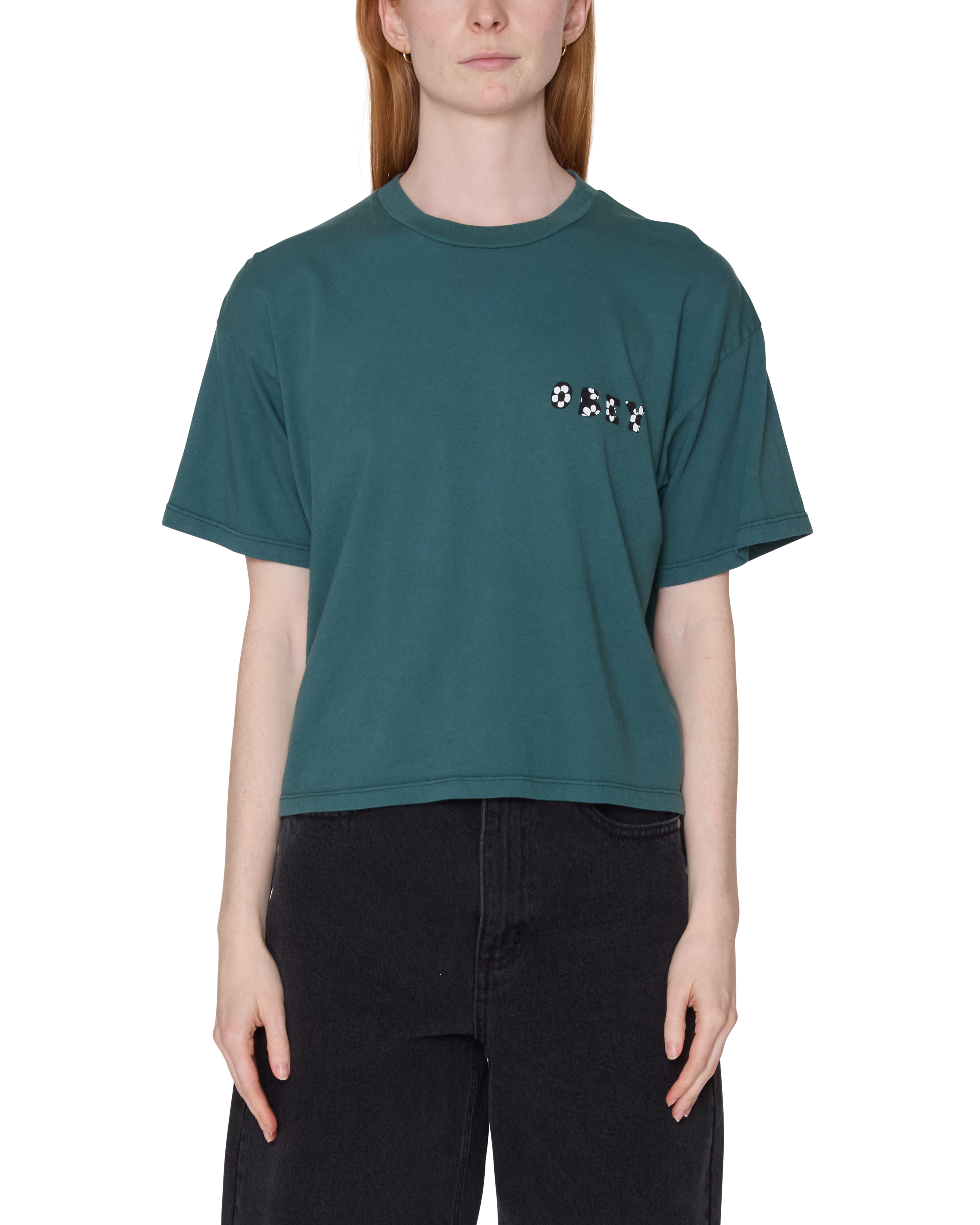 Forget Me Not Row T-Shirt | Jasper Green