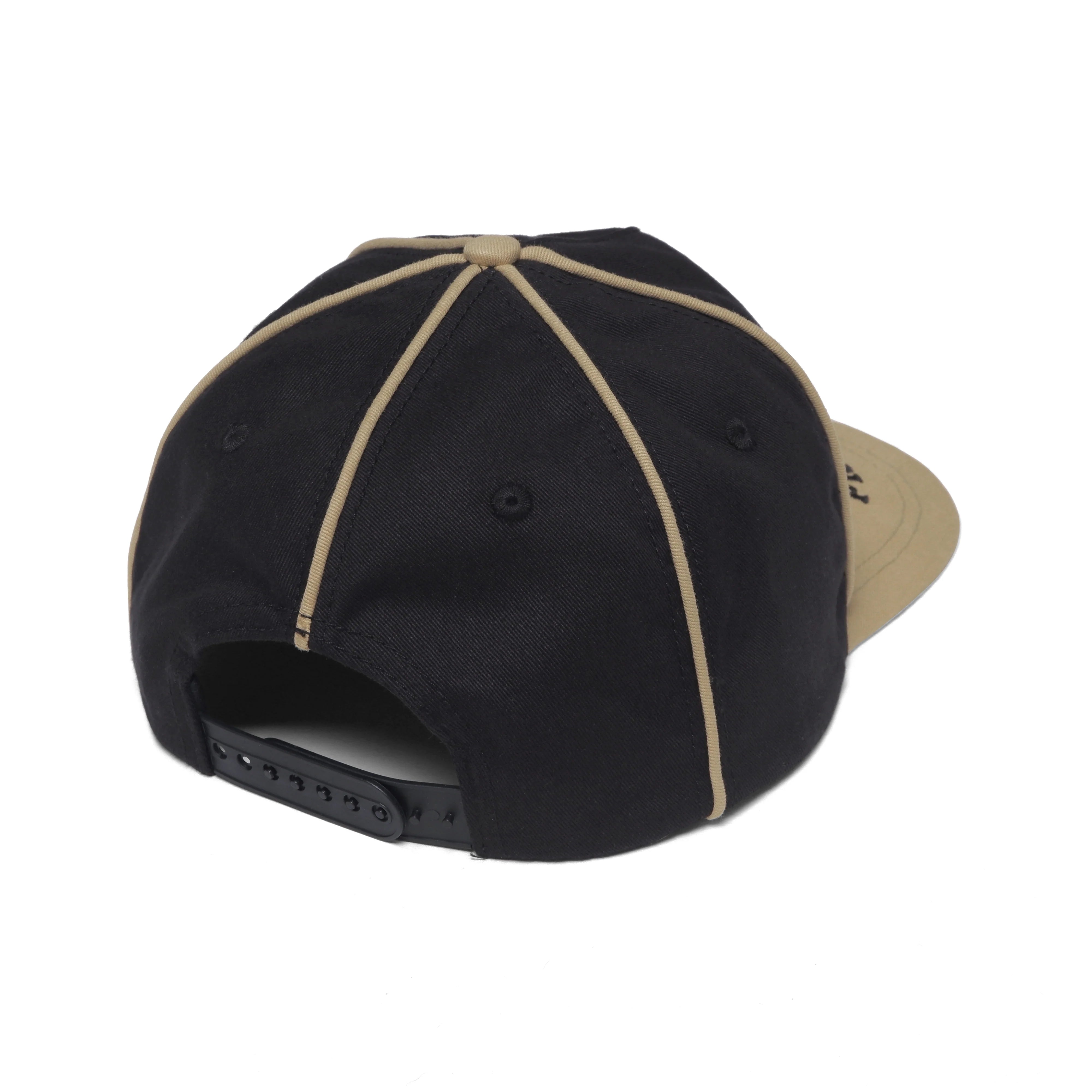 Professional Piping Snapback Hat | Black