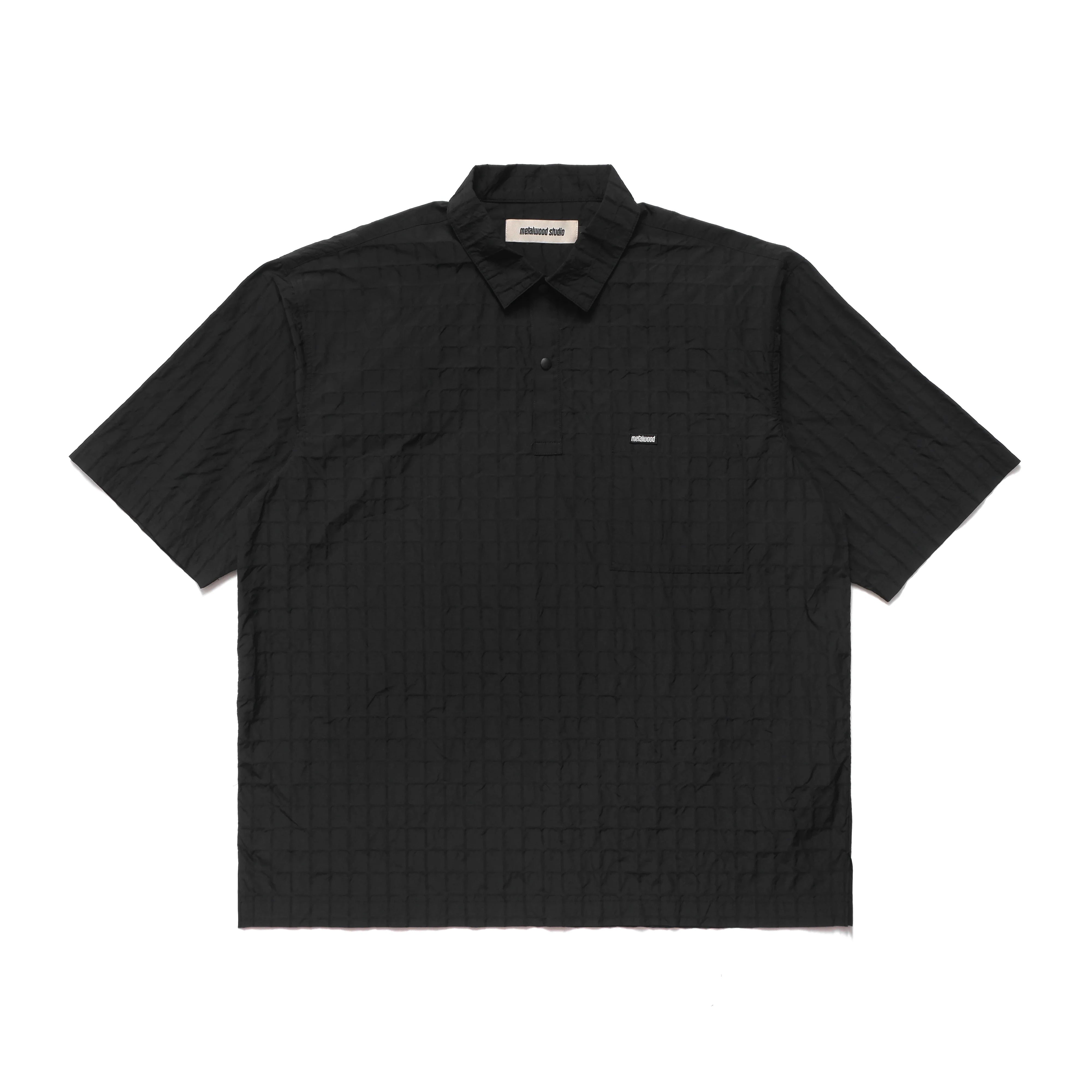 Oversized Snap Top Polo | Black