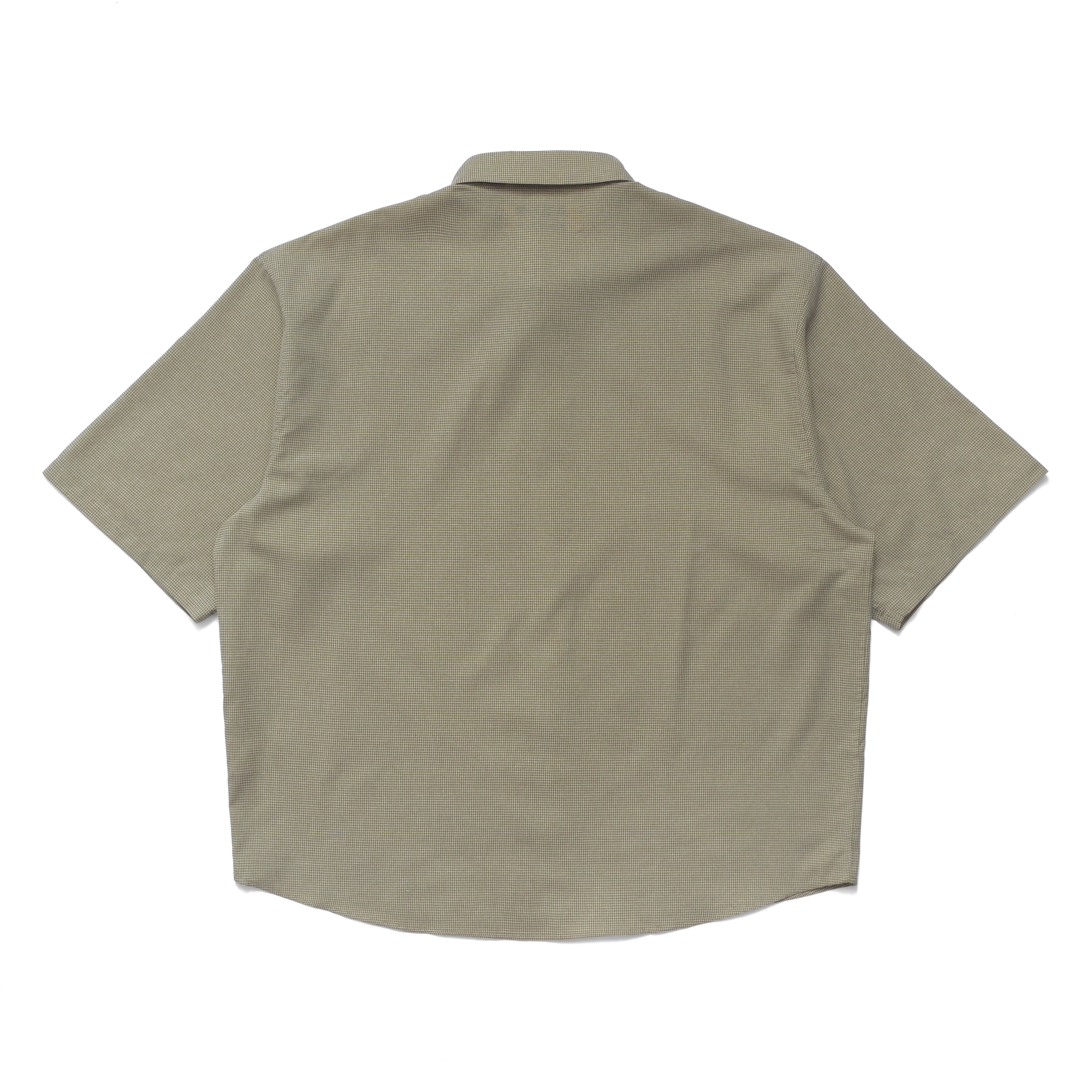 Micro Grid Oversized Button Up Shirt | Green