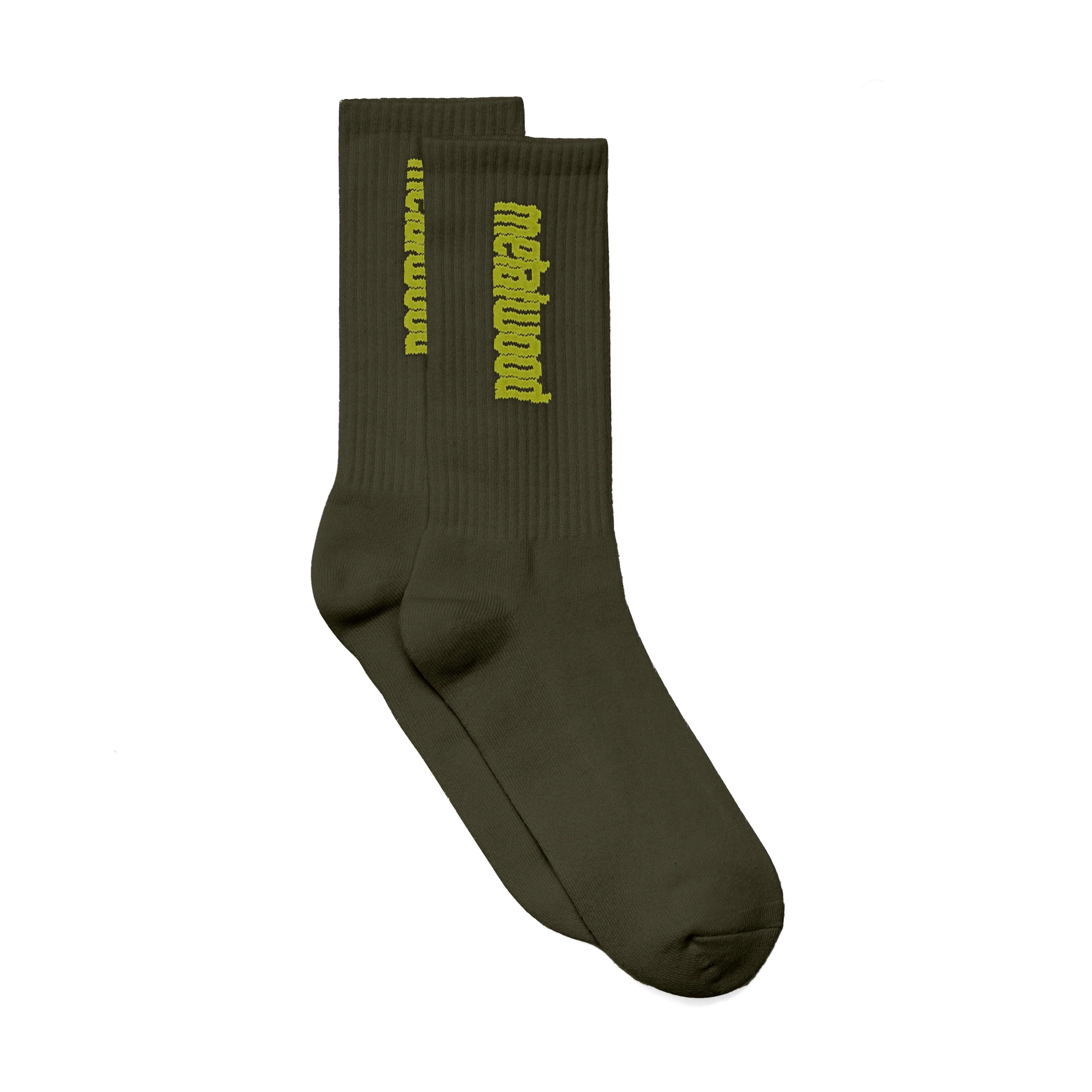 Metal Logo Crew Sock | Olive