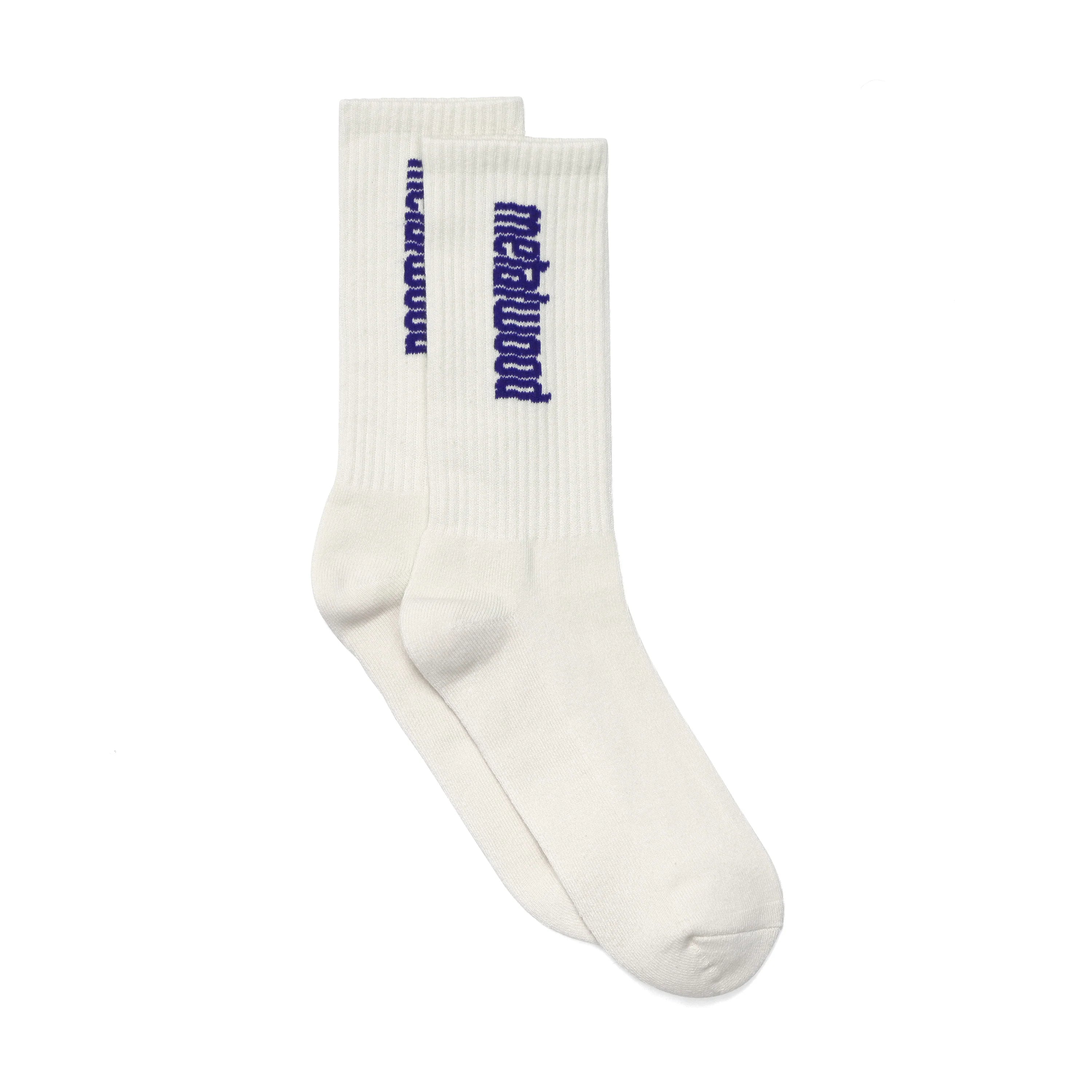 Metal Logo Crew Sock | White
