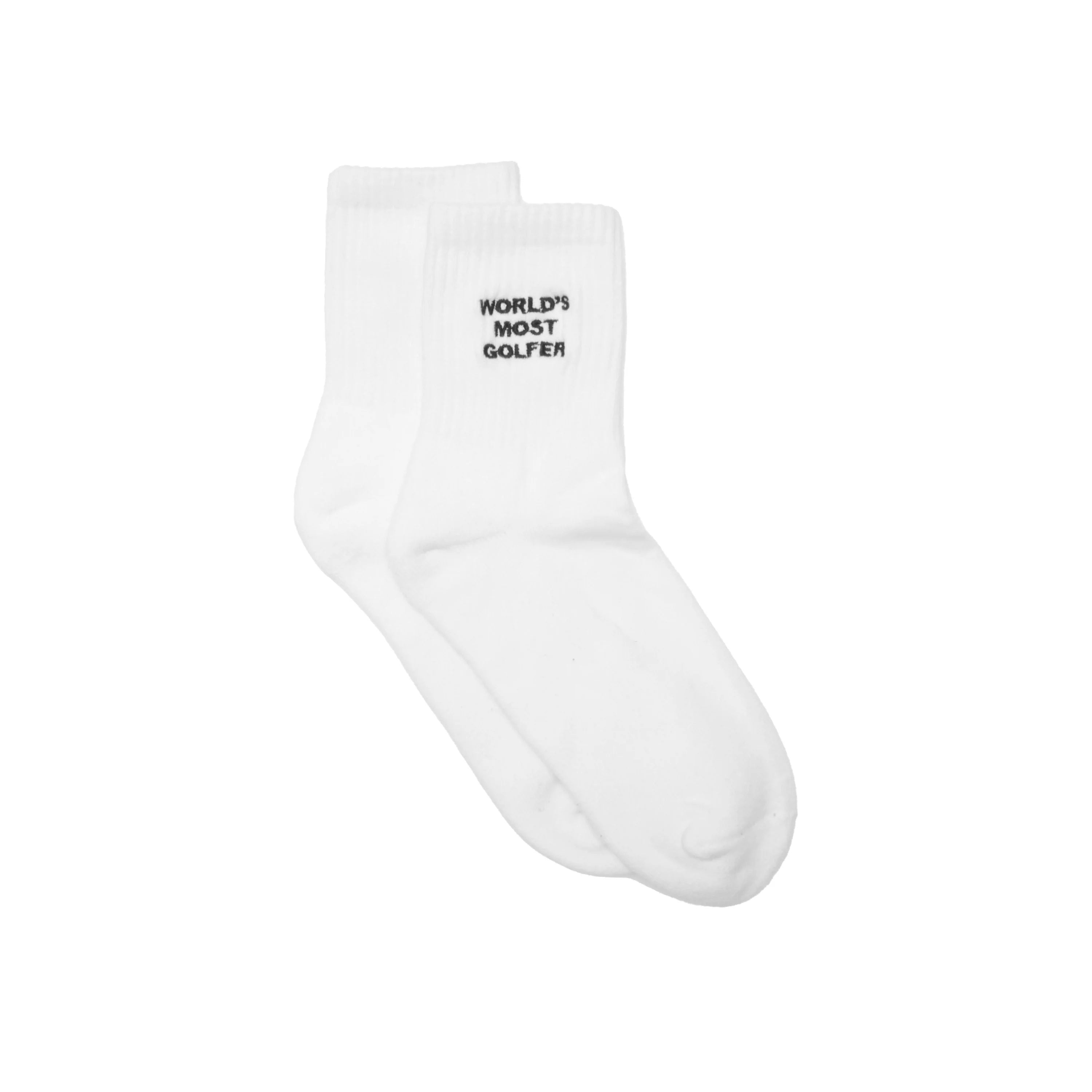 World's Most Golfer Quarter Sock | White