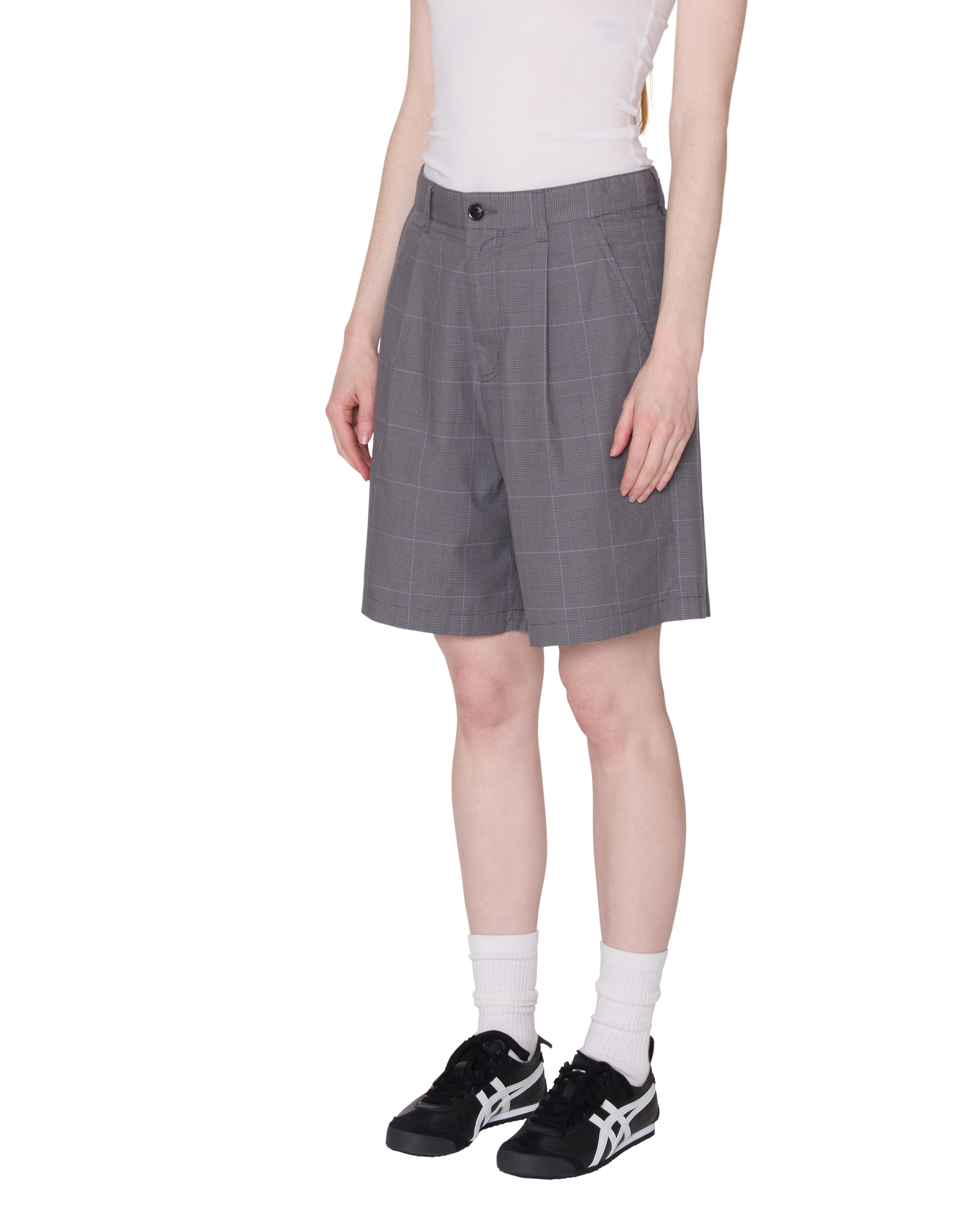 obey-olivia-plaid-short-grey-plaid