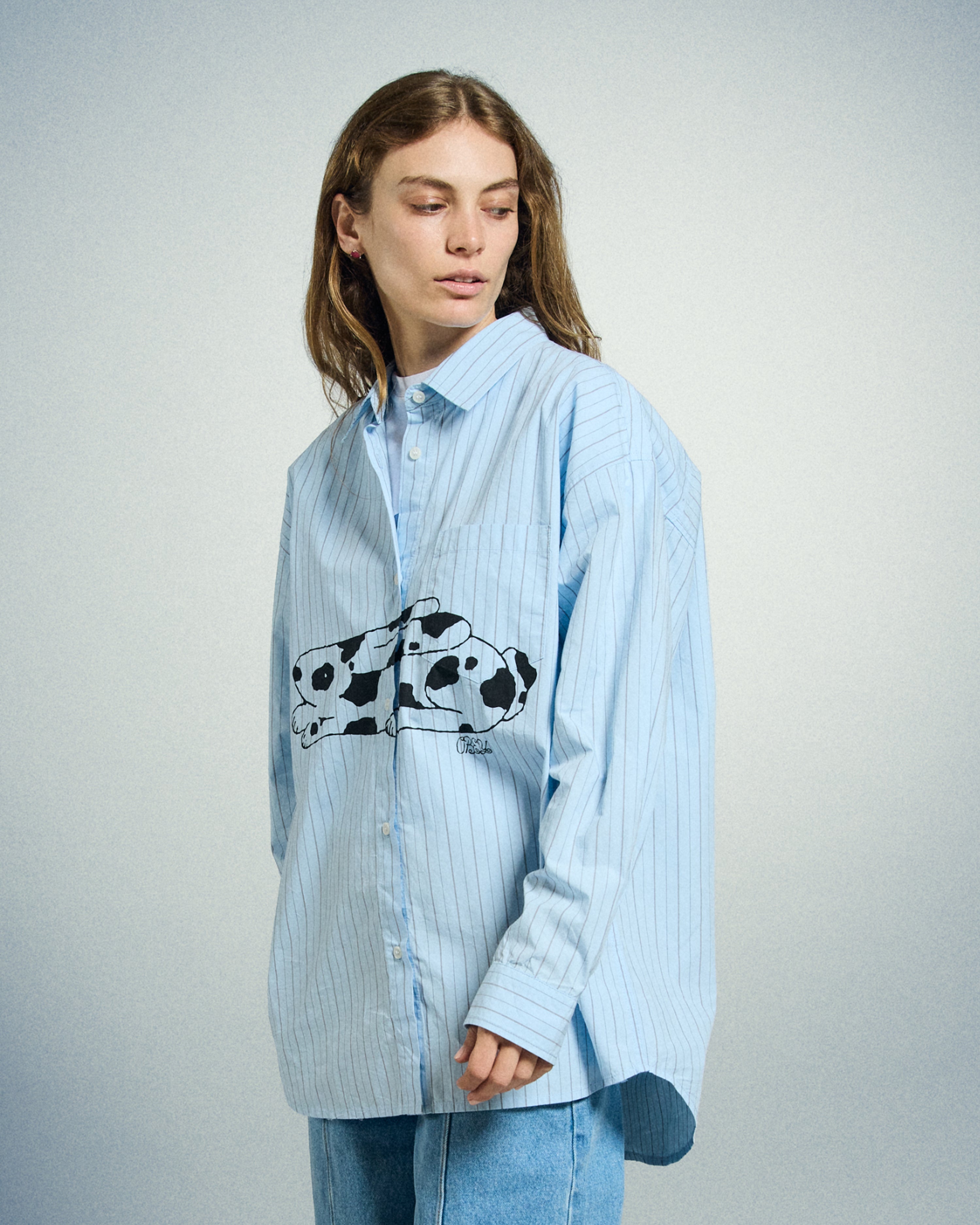 Beverly Graphic Shirt | Light Blue Multi