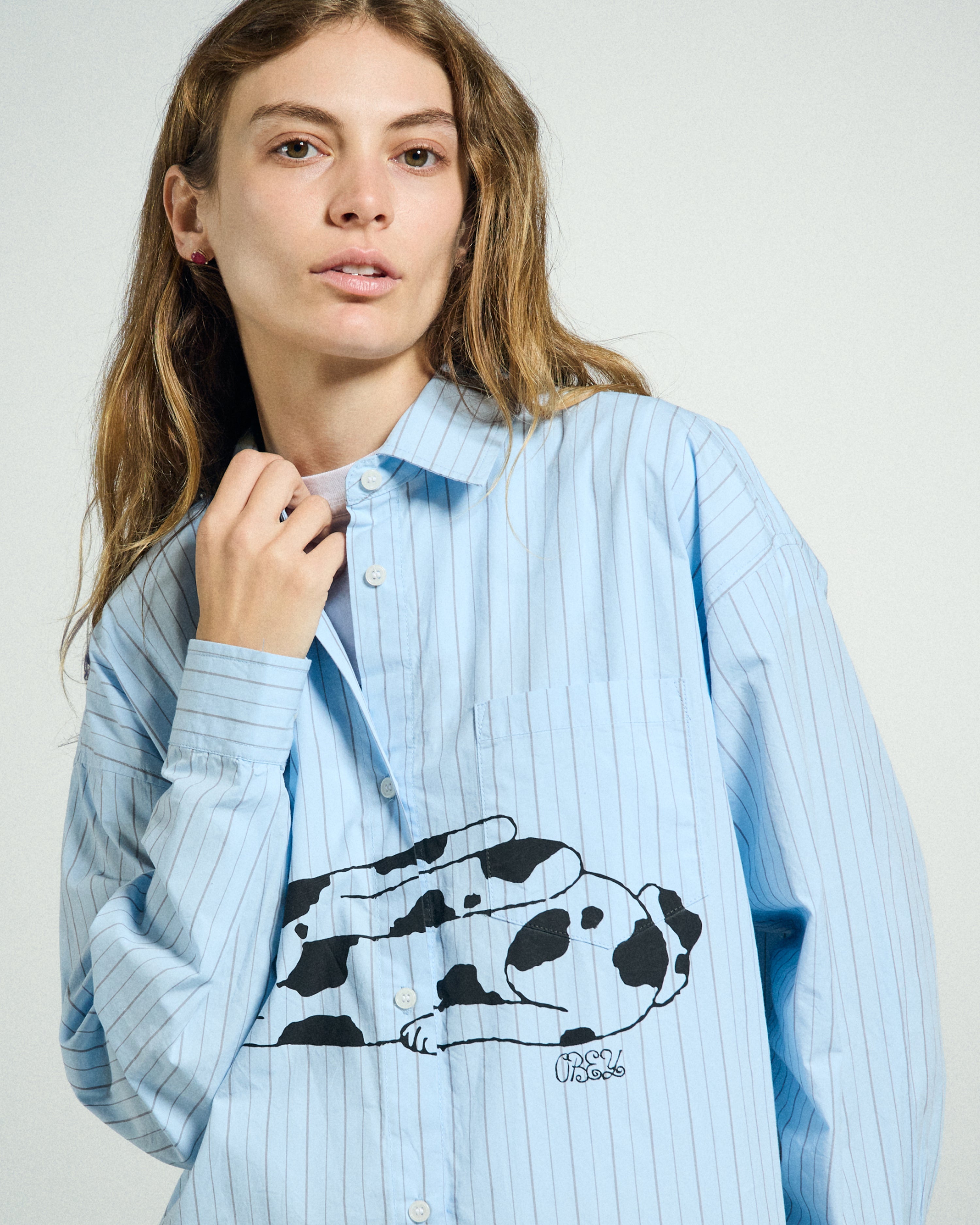 Beverly Graphic Shirt | Light Blue Multi