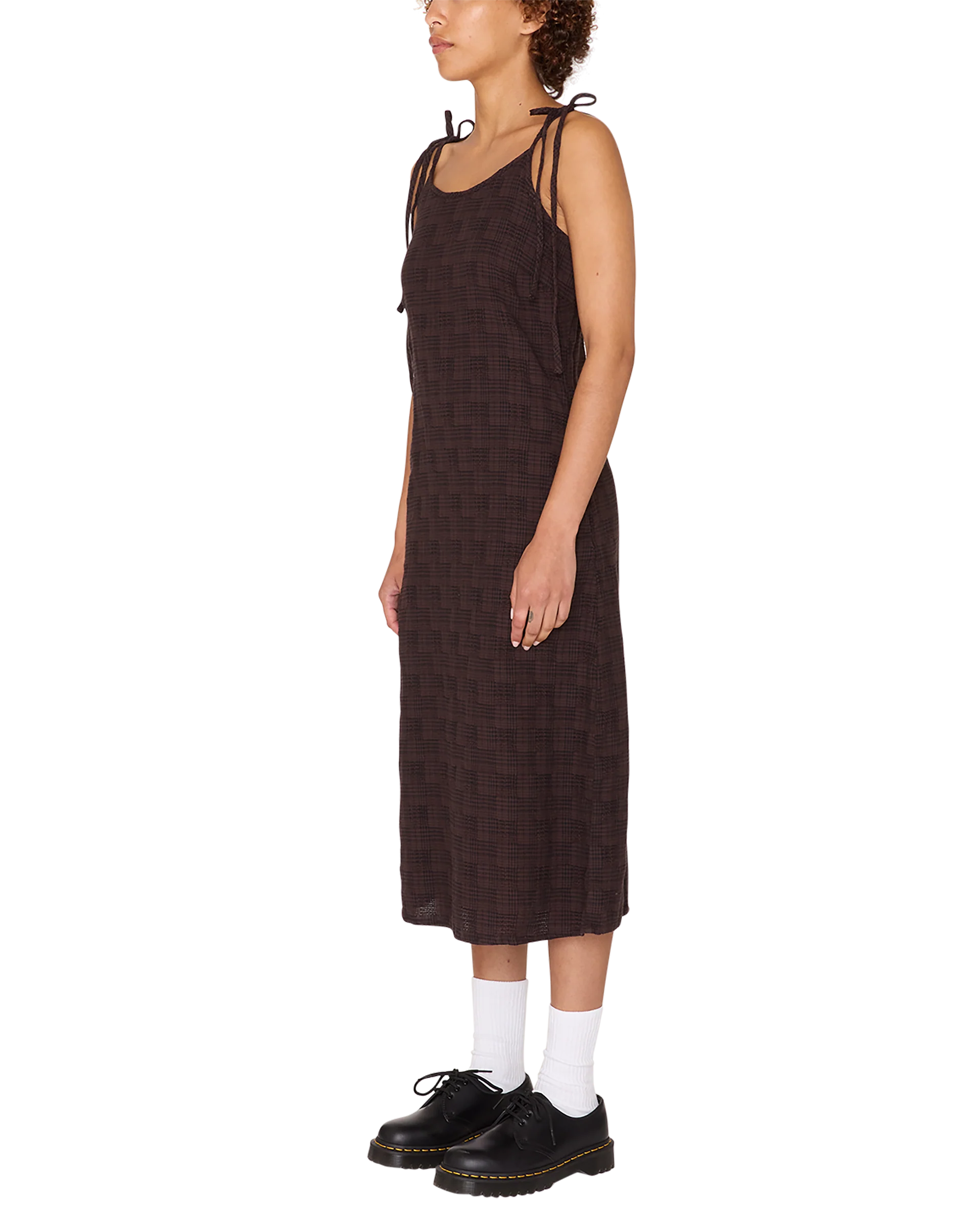 Vivian Plaid Dress | Java Brown