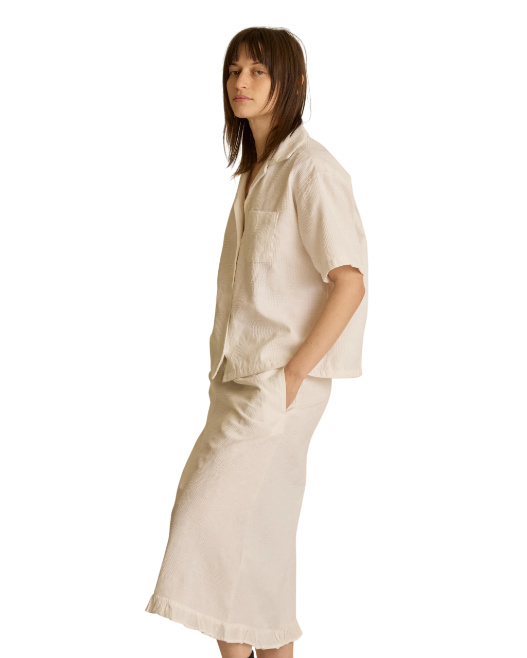 Manor Jacquard Skirt | White