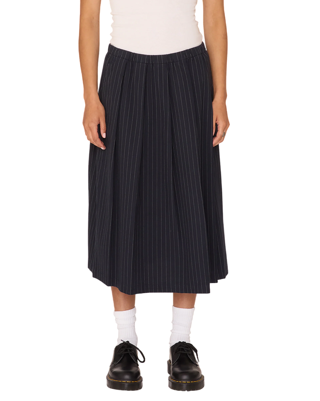 Madeline Pleated Skirt | Dark Navy Multi