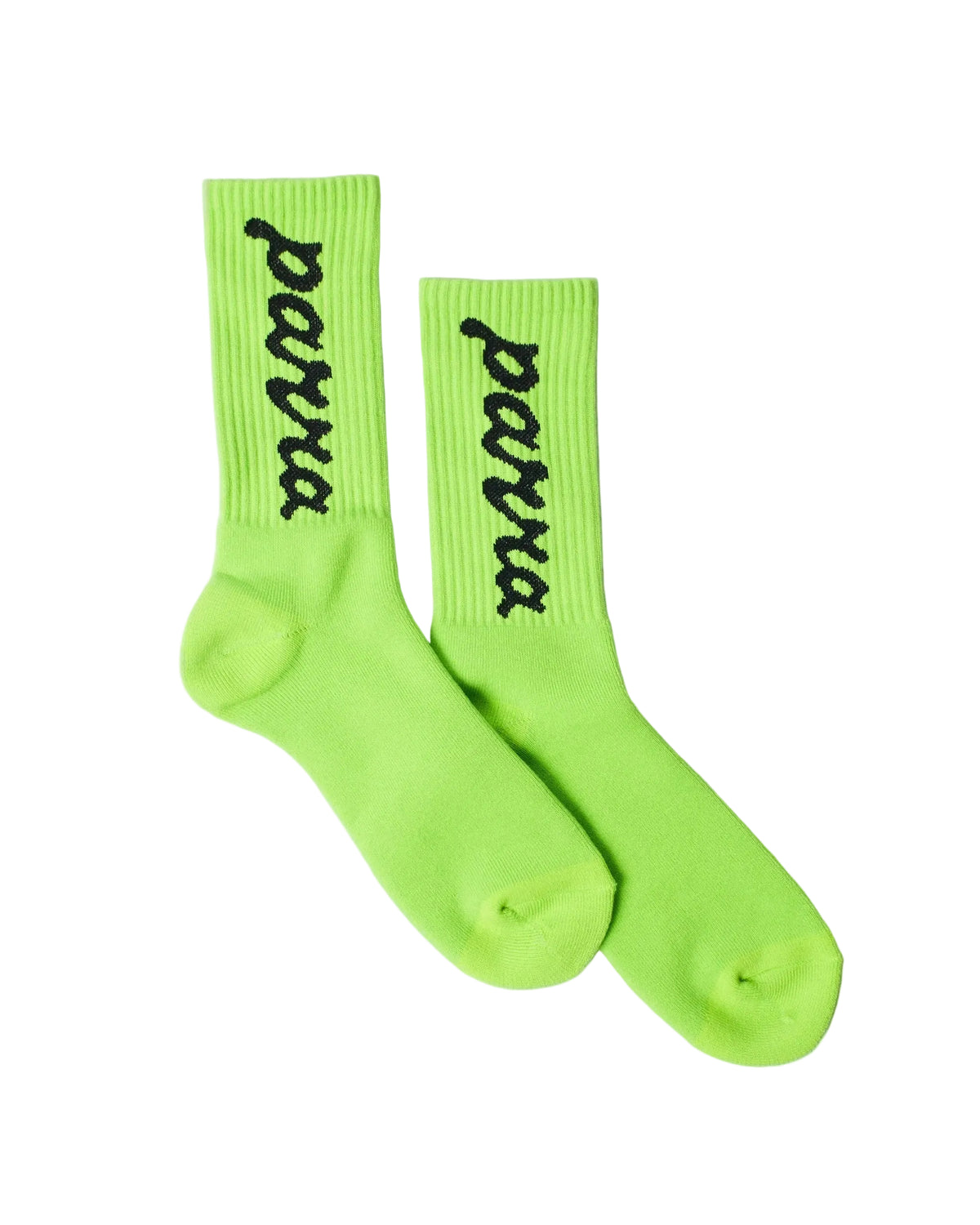 Lowercase Scriptlogo Crew Socks | Acid Green