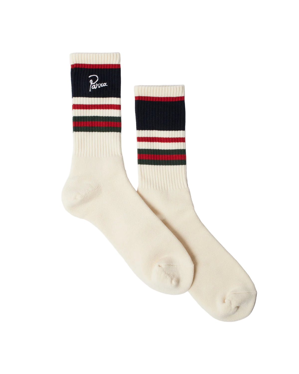 Signature Striped Crew Socks | White