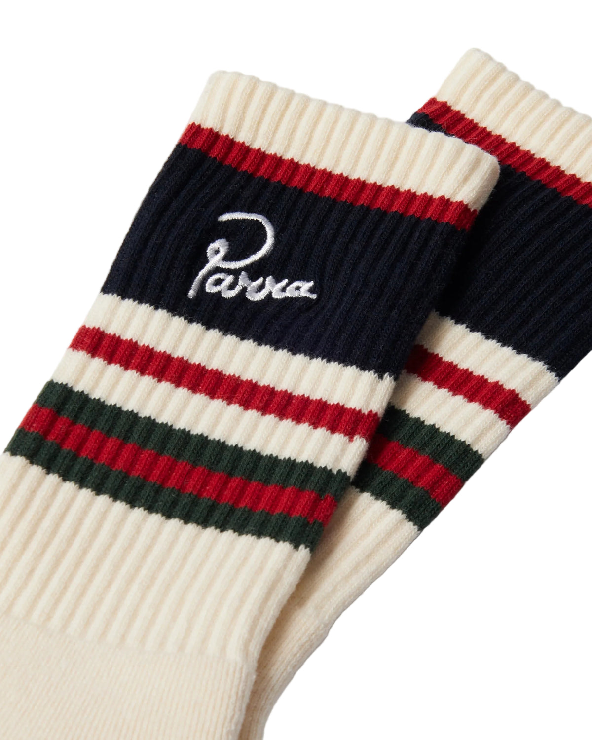 Signature Striped Crew Socks | White