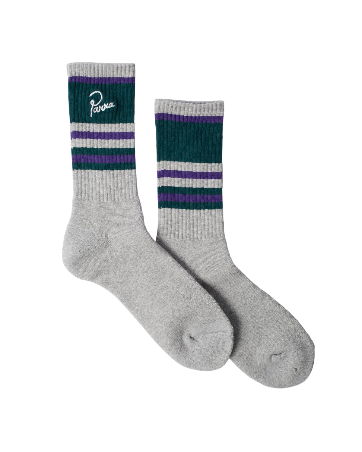 Signature Striped Crew Socks | Grey