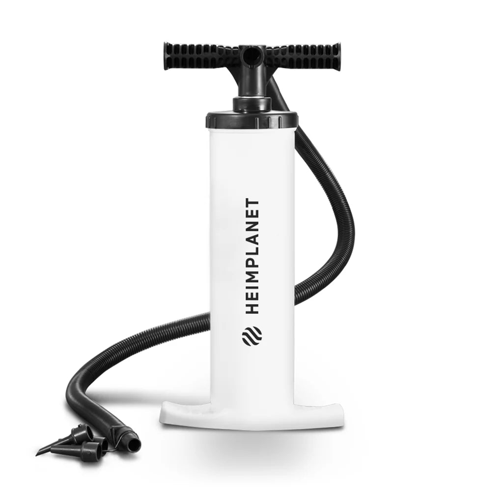 Double Action Floor Pump, White