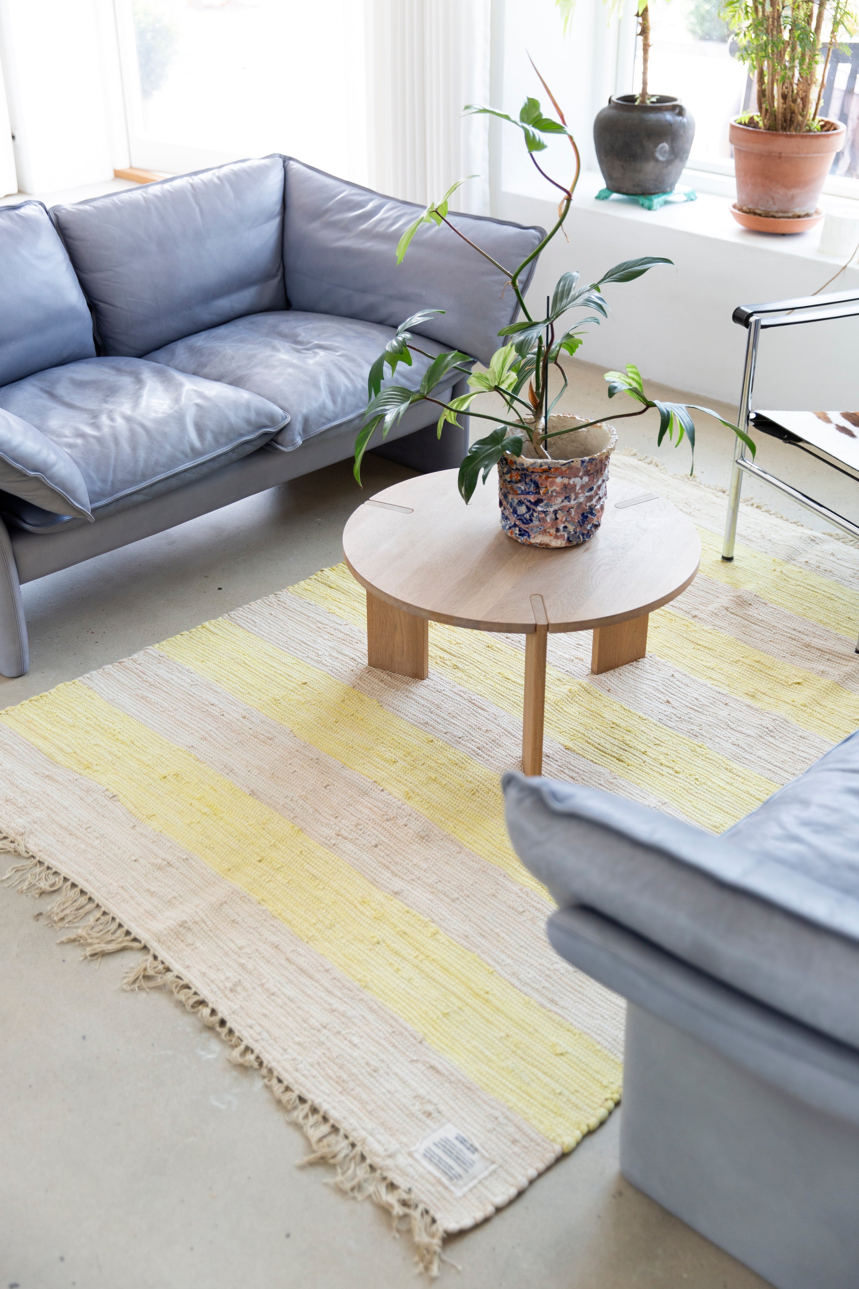 Chindi Rug, neon yellow & creme