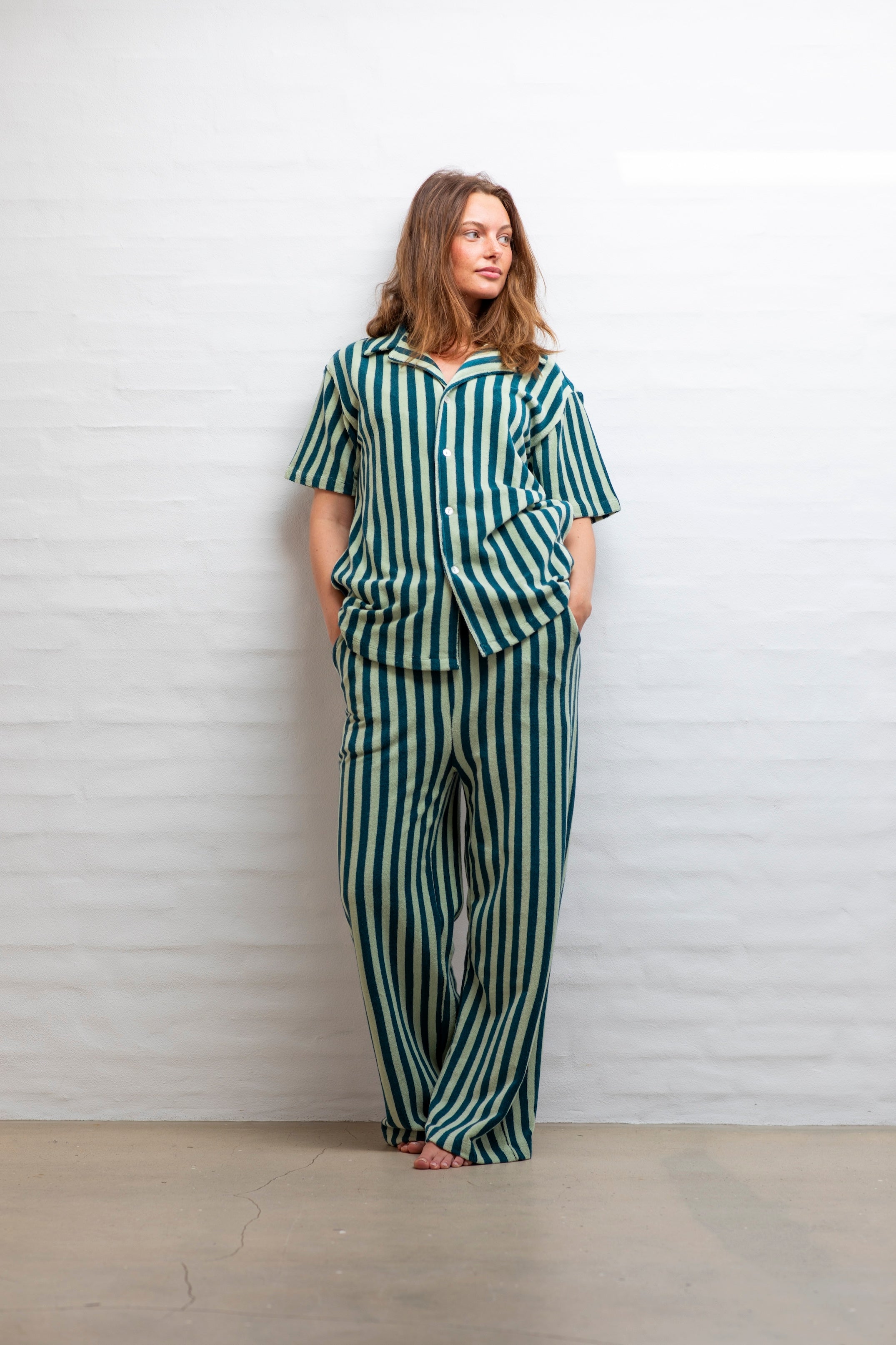 Naram Pants, sea foam & deep teal