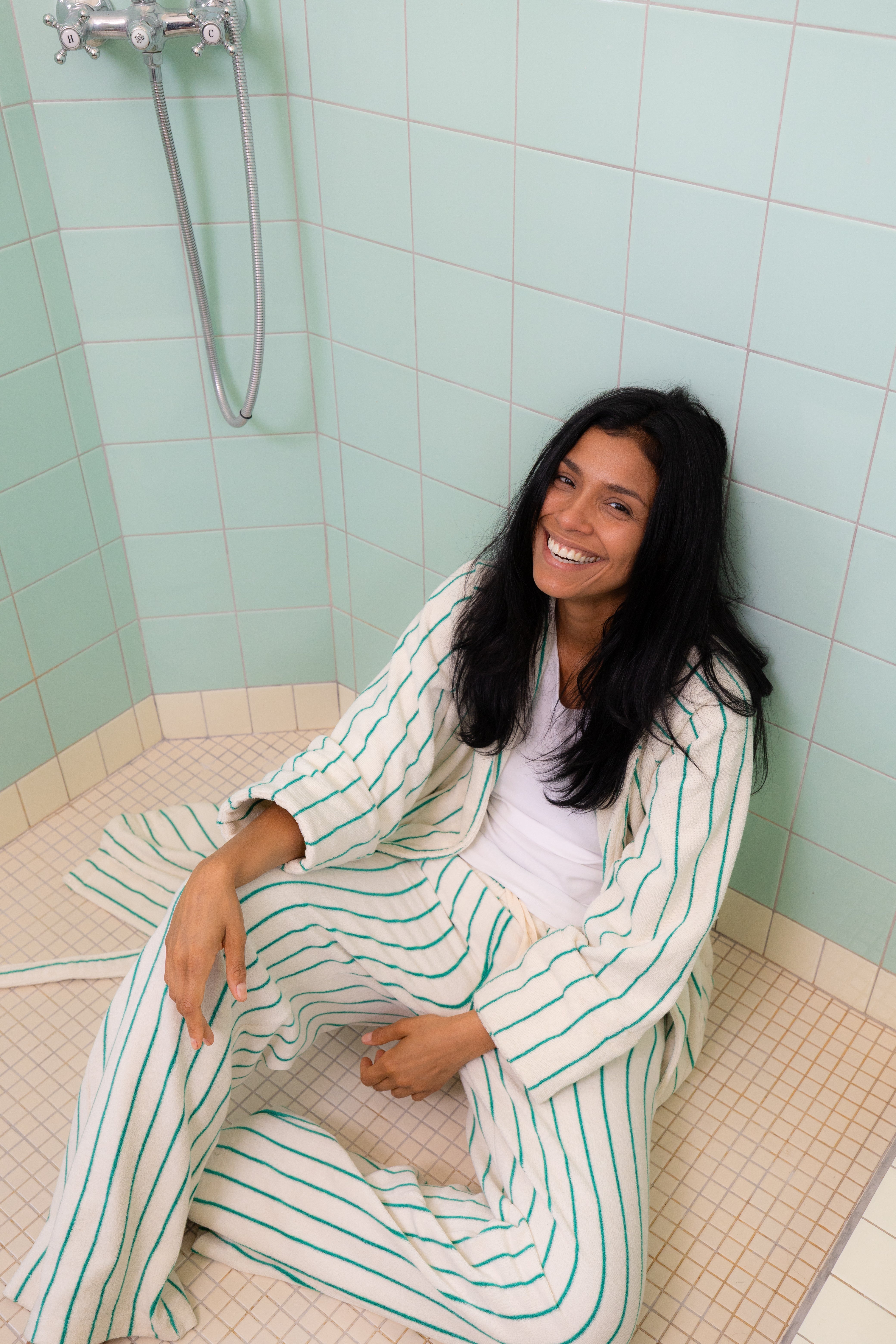 Naram Pants, pure white & grass