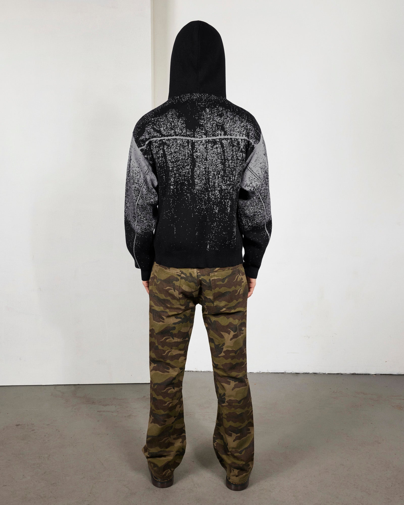 Acid Cowboy Knitted Hoodie | Black