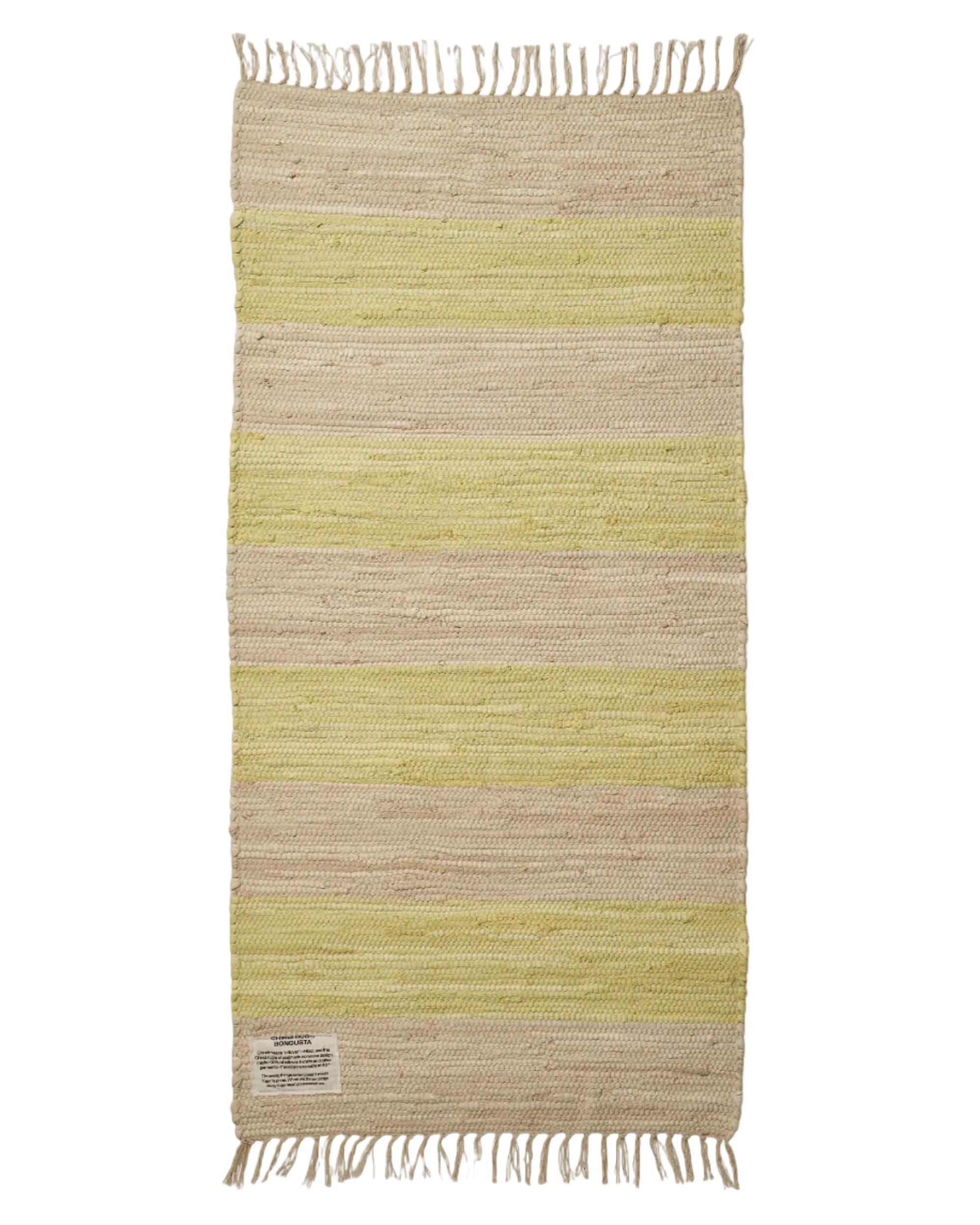 Chindi Rug, neon yellow & creme