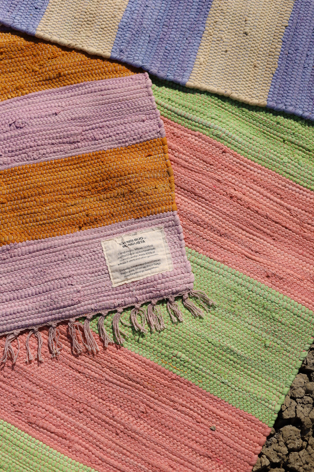 Chindi Rug, lilac & golden