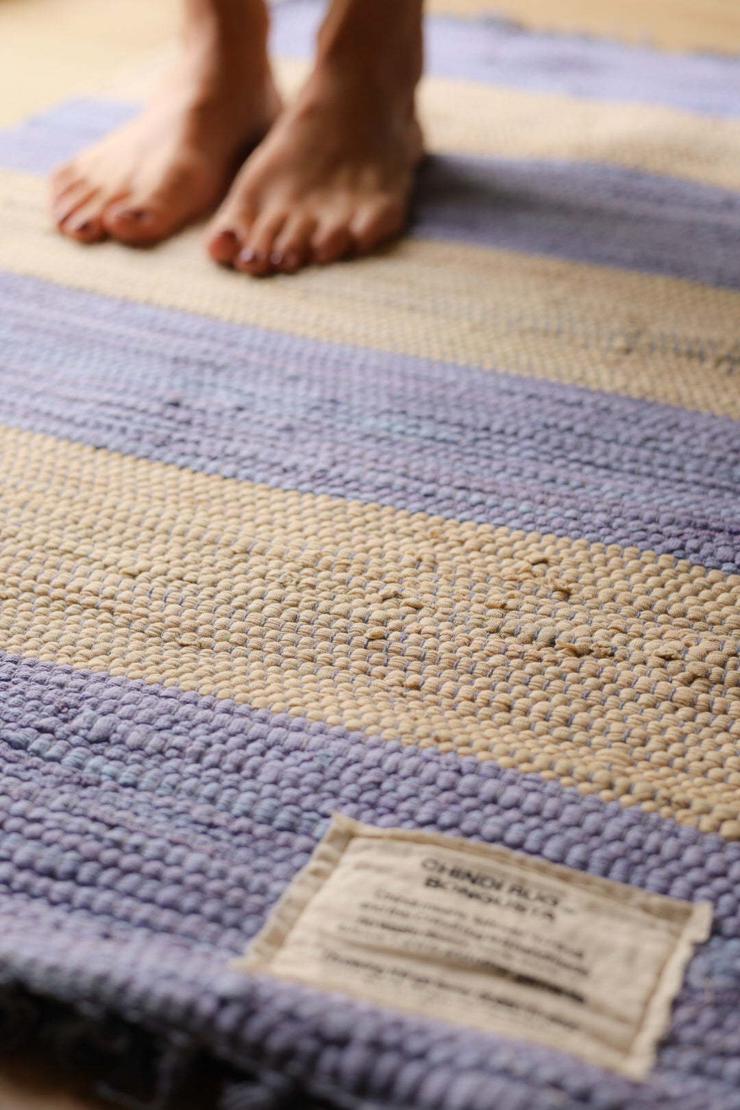 Chindi Rug, creme & baby lavender