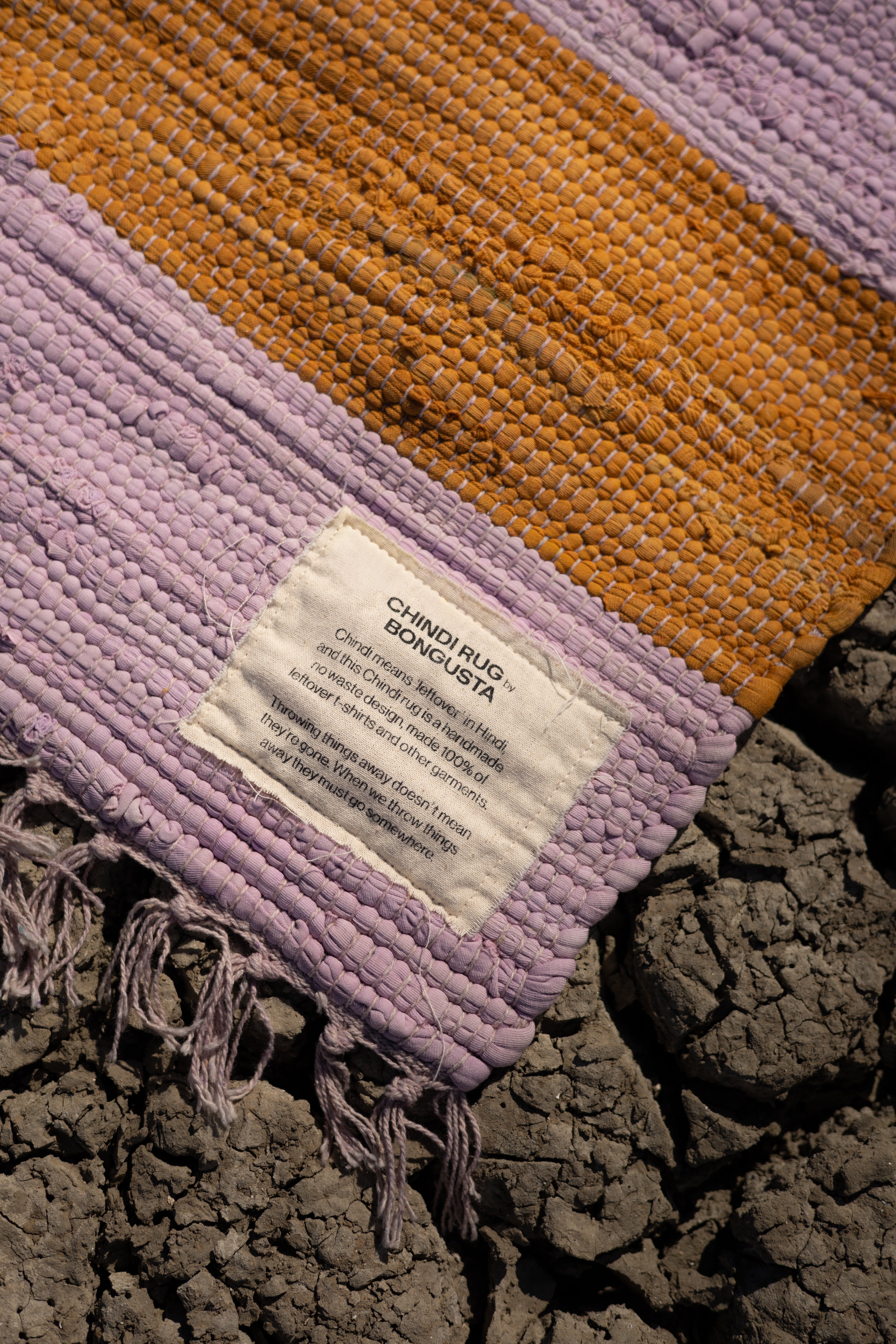 Chindi Rug, lilac & golden