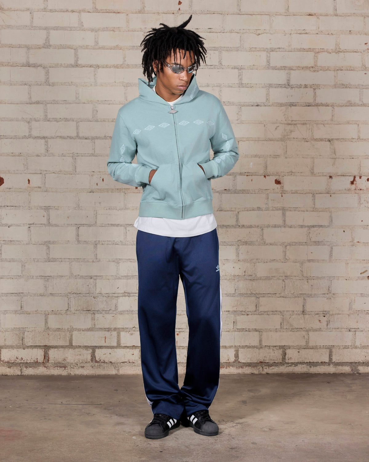 Umbro X Pleasures Diamonds Zip Fitted Hoodie | Sage