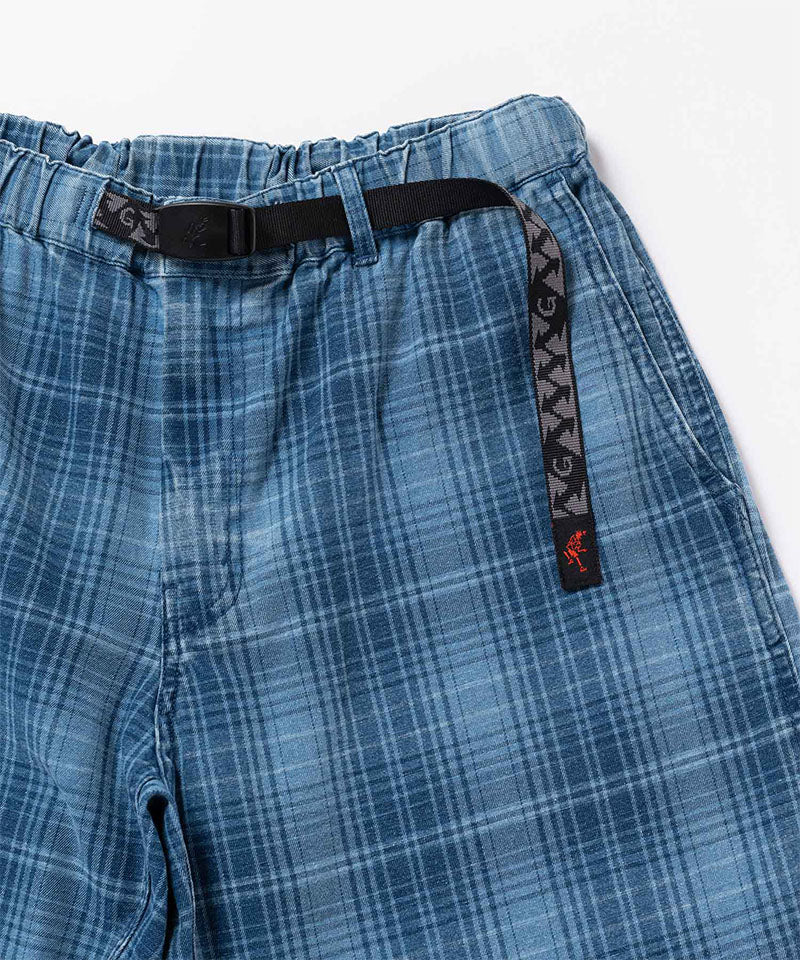 Lagoon Short Denim Plaid | Indigo Checkered Plaid