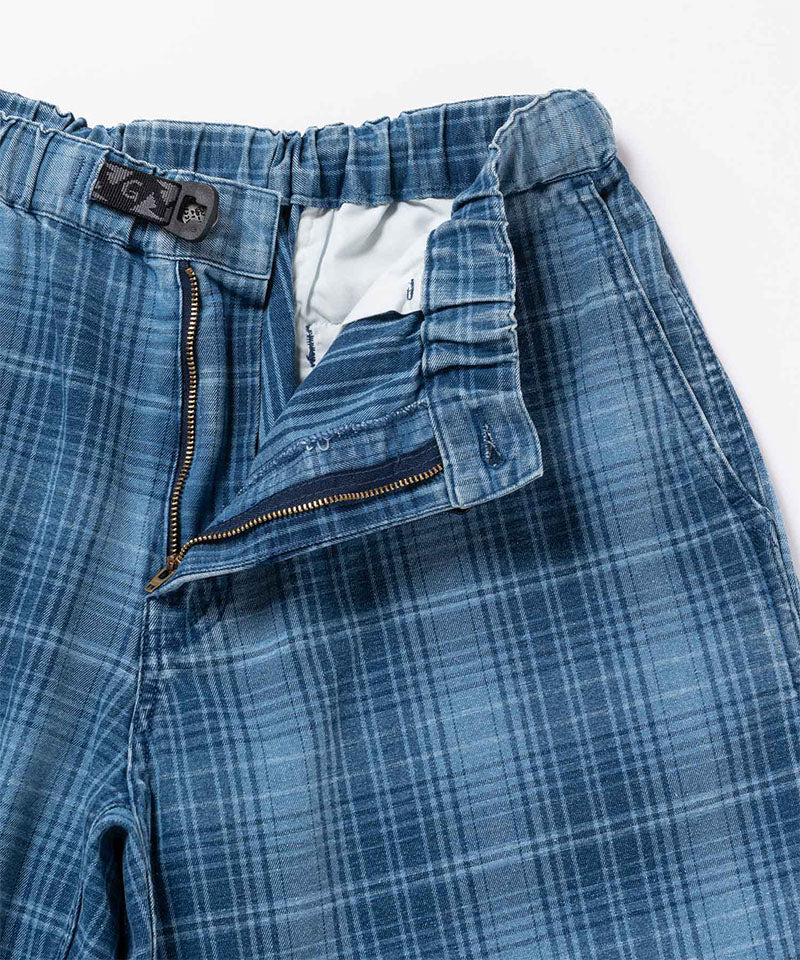Lagoon Short Denim Plaid | Indigo Checkered Plaid