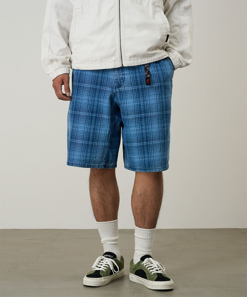 Lagoon Short Denim Plaid | Indigo Checkered Plaid