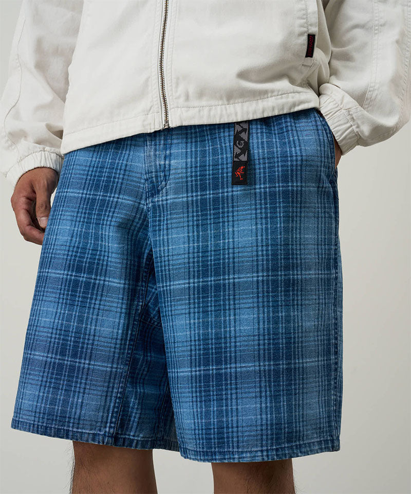 Lagoon Short Denim Plaid | Indigo Checkered Plaid