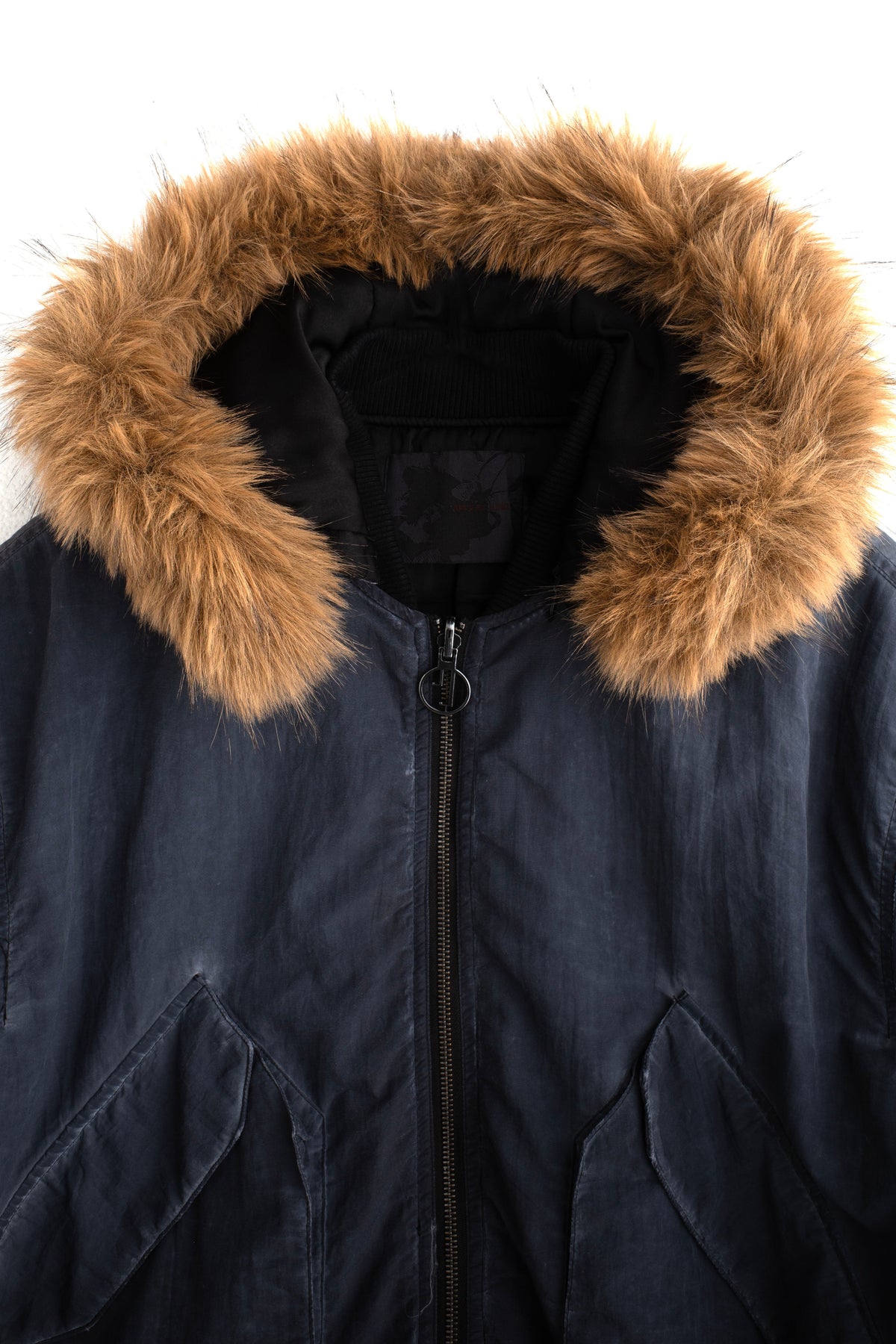 Fur Hood Bomber | Black