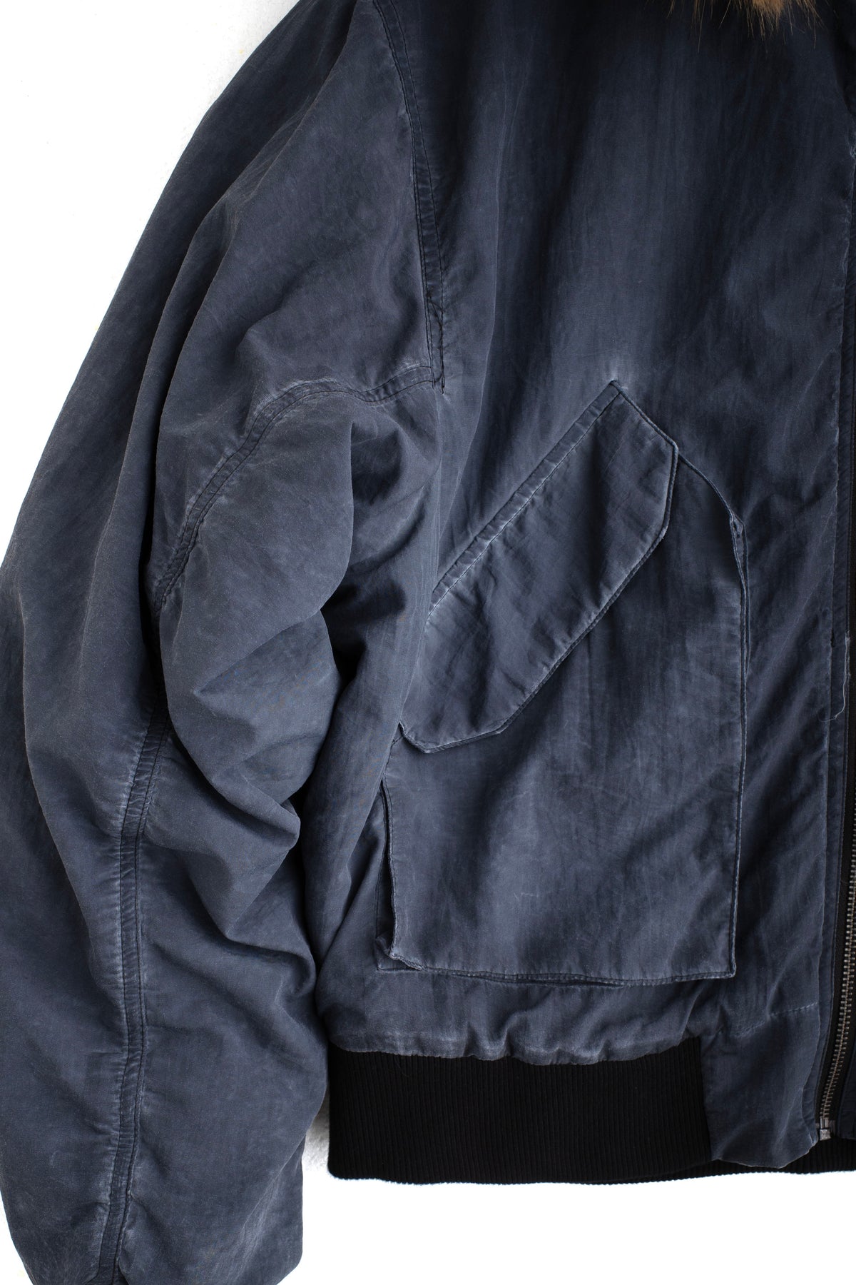 Fur Hood Bomber | Black