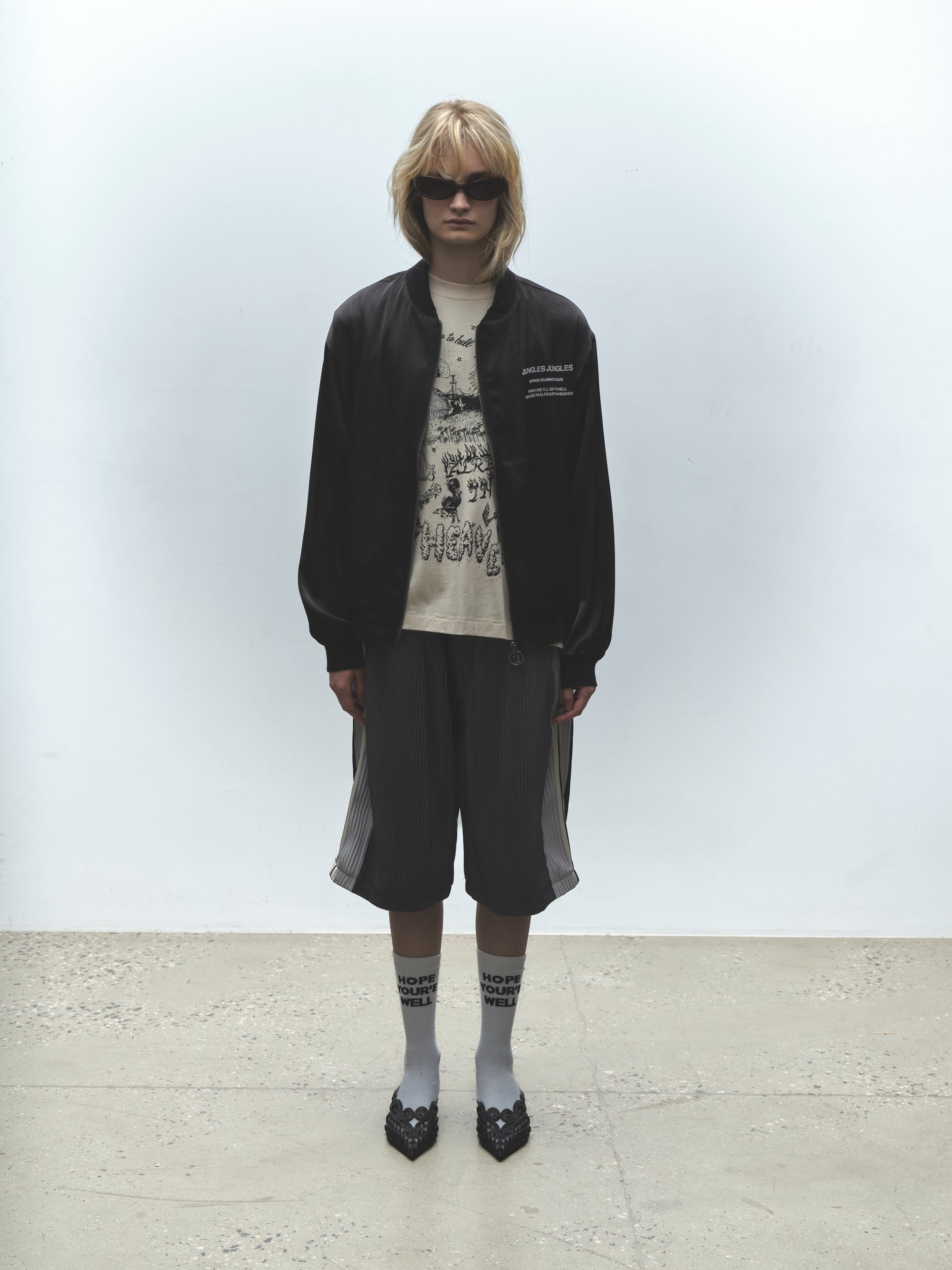 Panel Pleat Shorts | Black/Blue