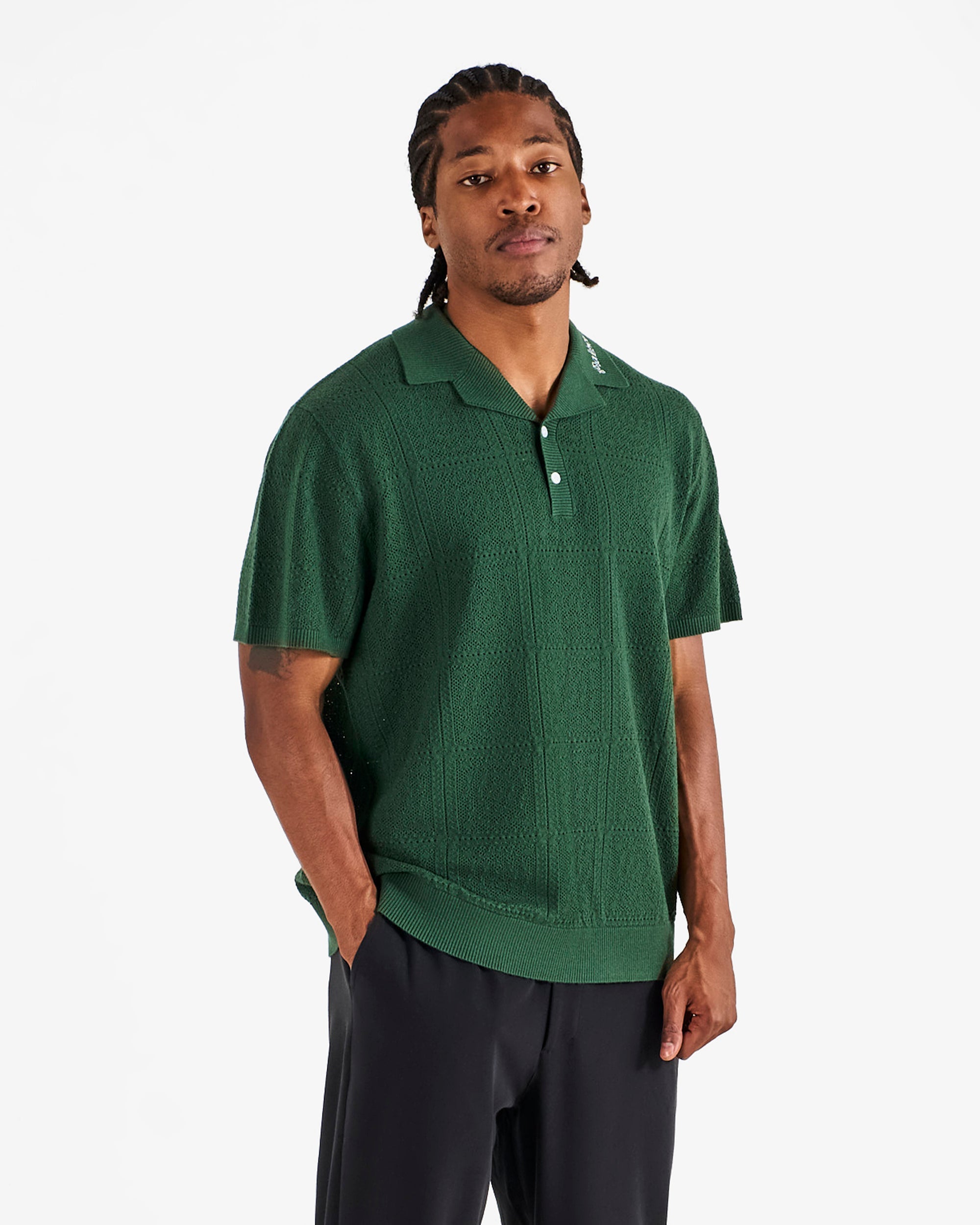 Resort Crochet Polo | Green