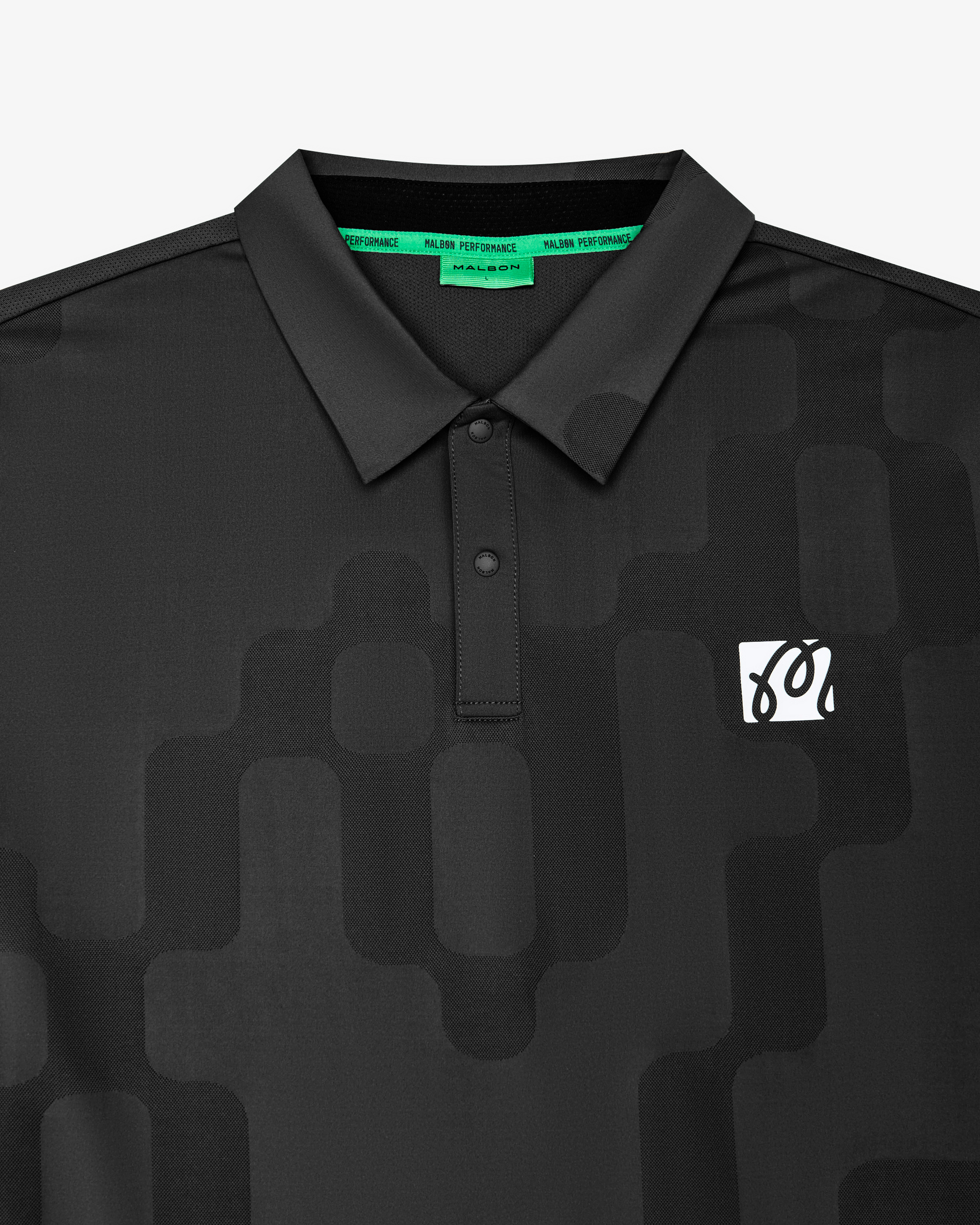 Malbon Performance Mesh Paneled Polo | Black