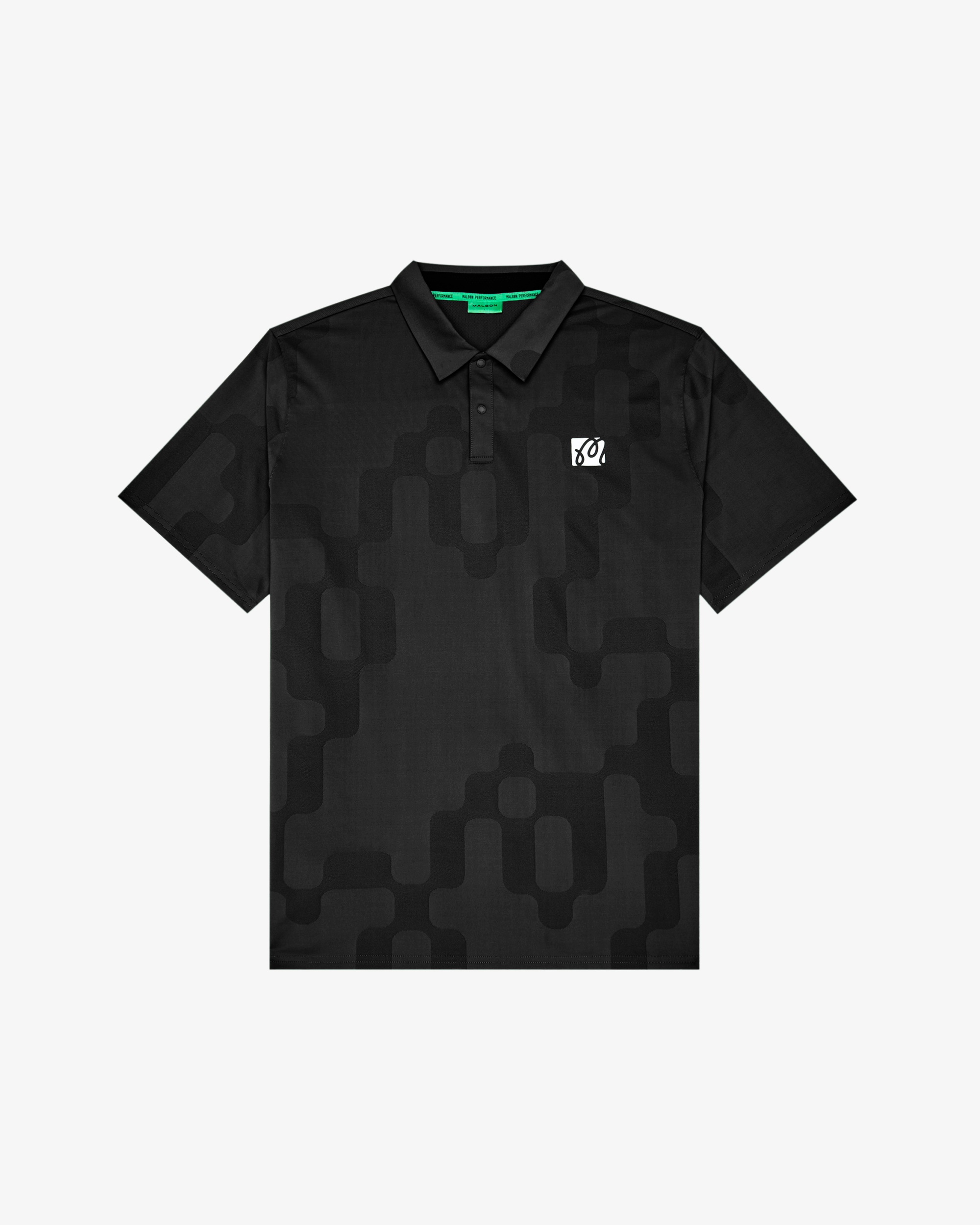 Malbon Performance Mesh Paneled Polo | Black
