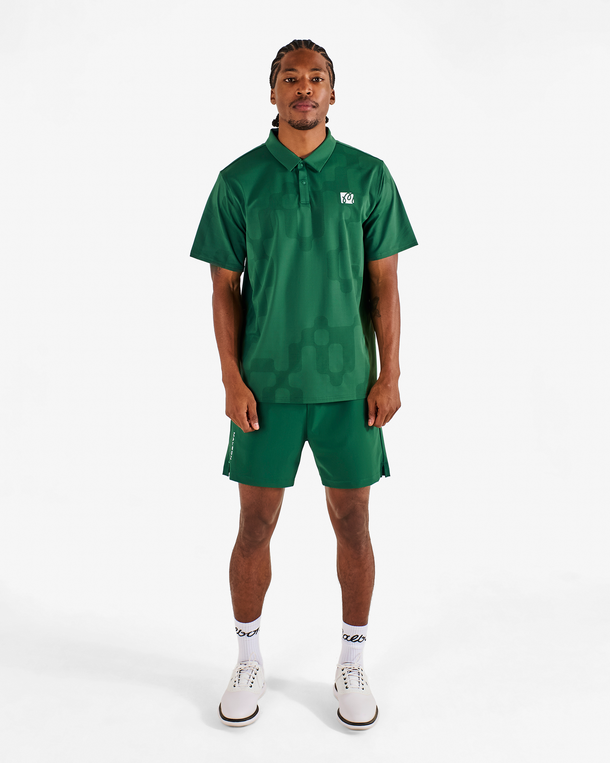 Malbon Performance Mesh Paneled Polo | Eden
