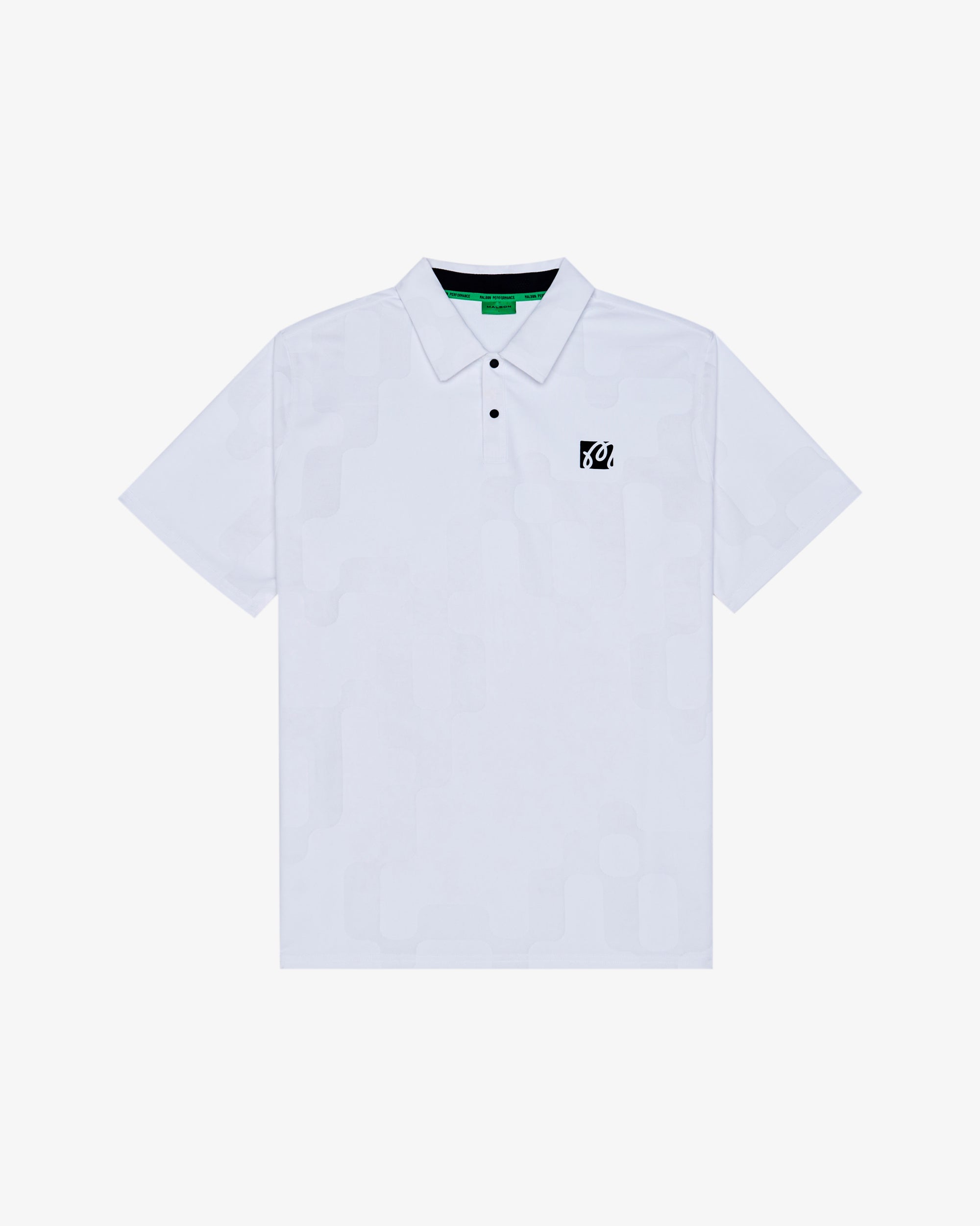Malbon Performance Mesh Paneled Polo | White