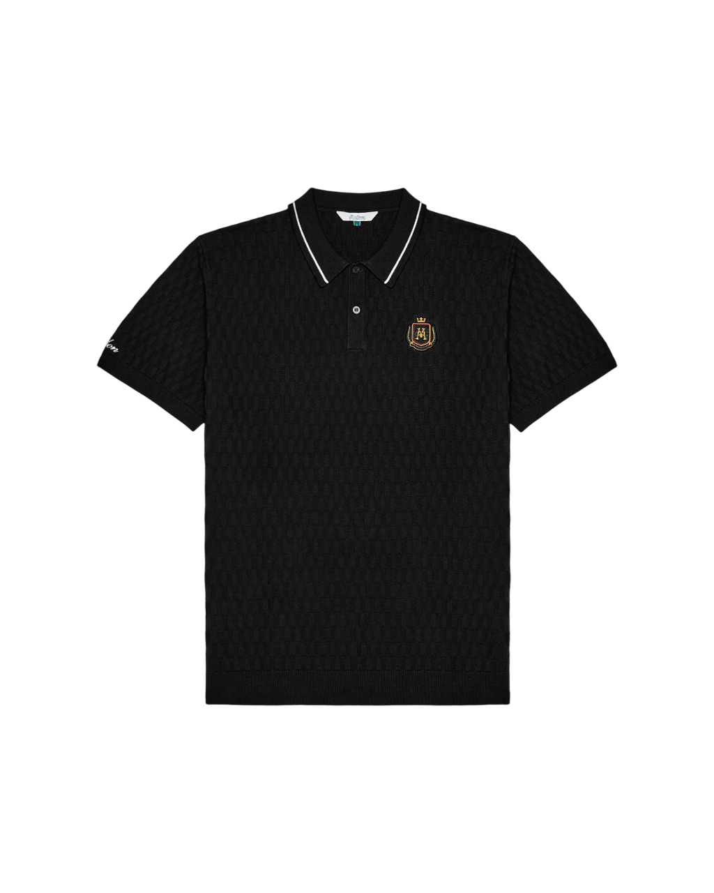 Crest Knit Polo | Black