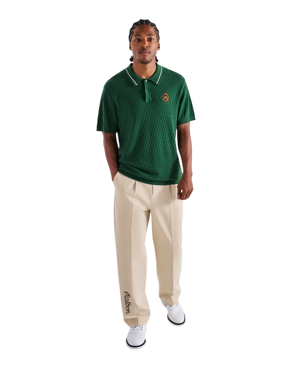 Crest Knit Polo | Myrtle