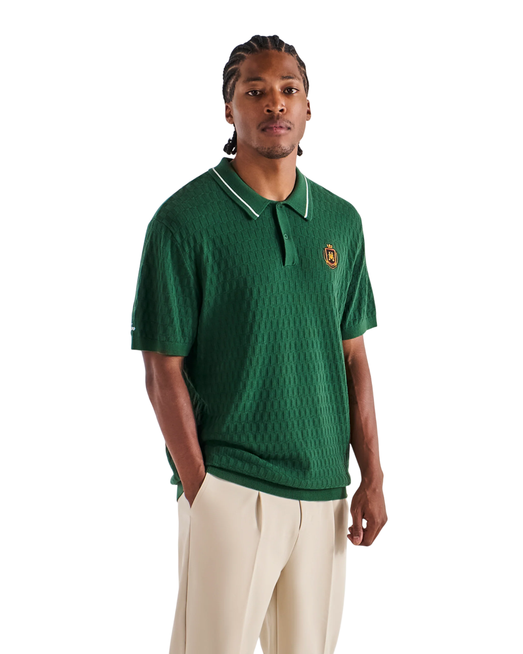 Crest Knit Polo | Myrtle