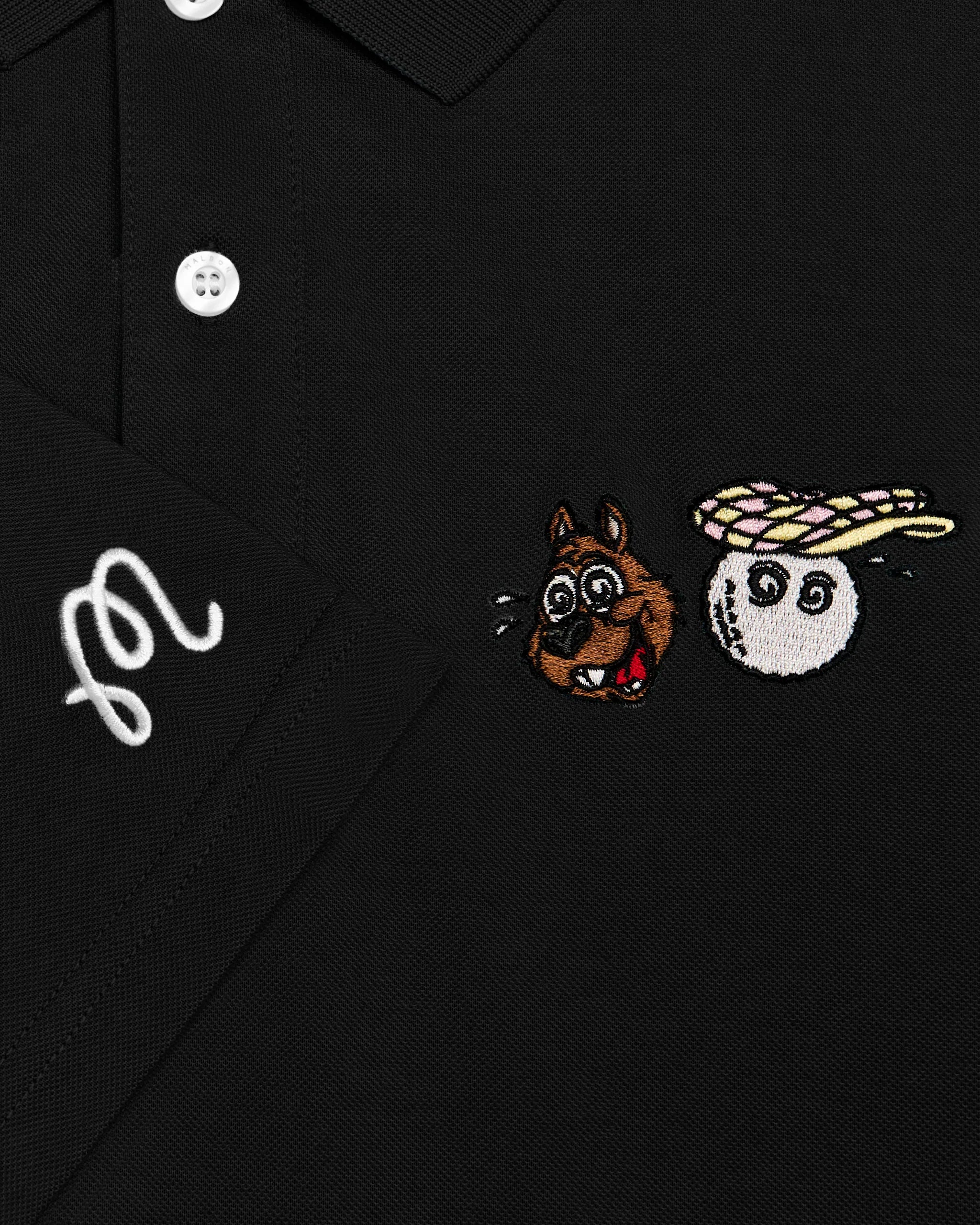 Two Man Scramble Pique Polo | Black